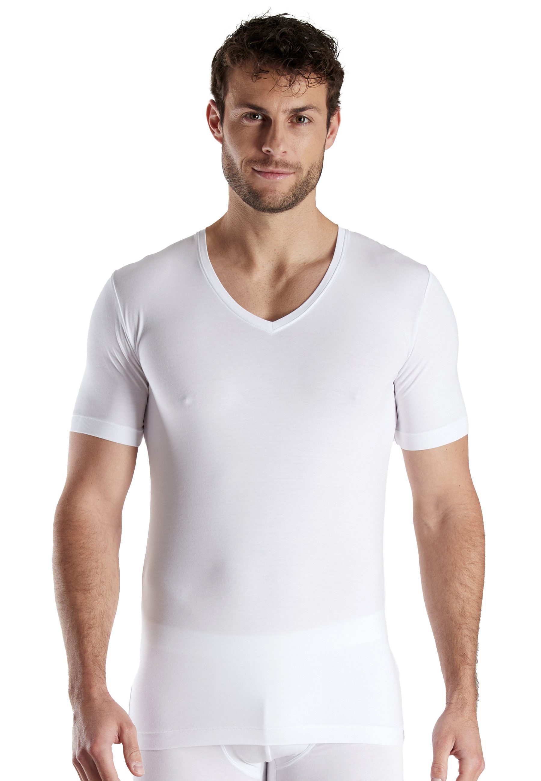 Unterziehshirt BUGATTI Herren Shirt weiß uni