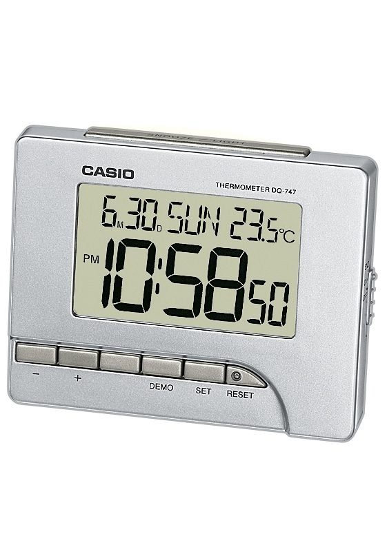 Quarzwecker DQ-747-8EF mit CASIO (0°/+40°C) Thermometer