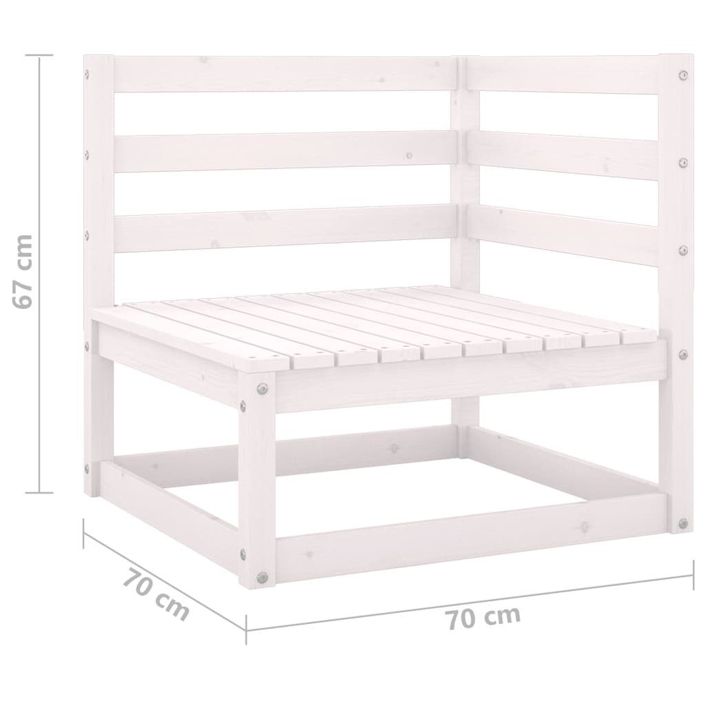 vidaXL 13-tlg Holz Set Weiß Kiefer Kissen Garten-Essgruppe mit Garten Lounge Sitzgr Massivholz