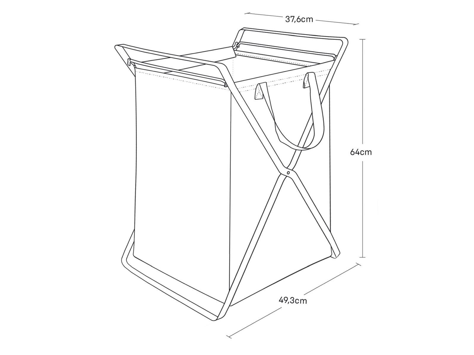 Yamazaki Wäschekorb YAMAZAKI Wäschesammler TOWER black, Metallgestell, klappbar, herausnehmbare Tasche