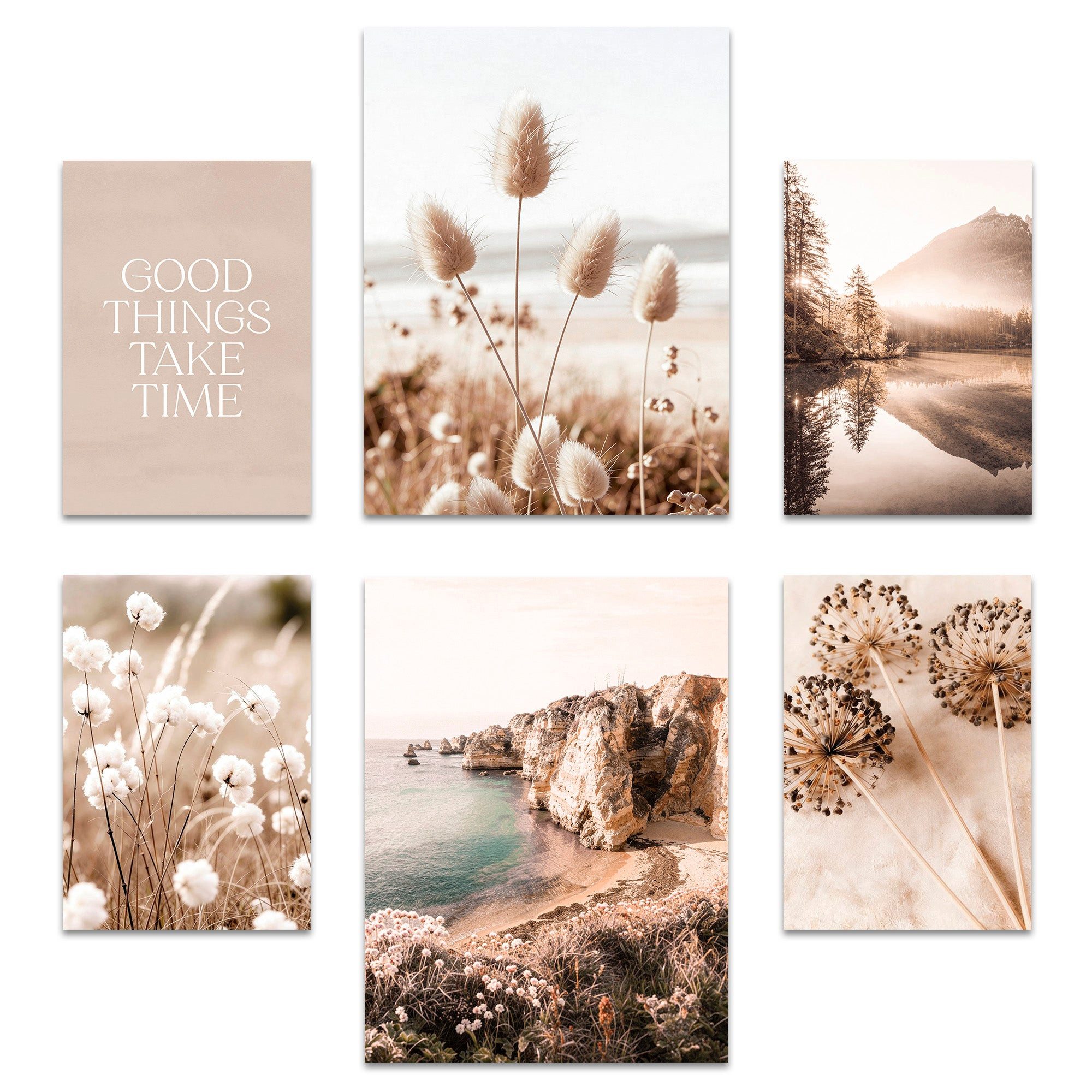 ARTFAVES Bilder-Collage Poster Set Boho Summer I mehrteilige Bilderwand I Wandbilder Sommer, (Wandbilder modern, 6 St)