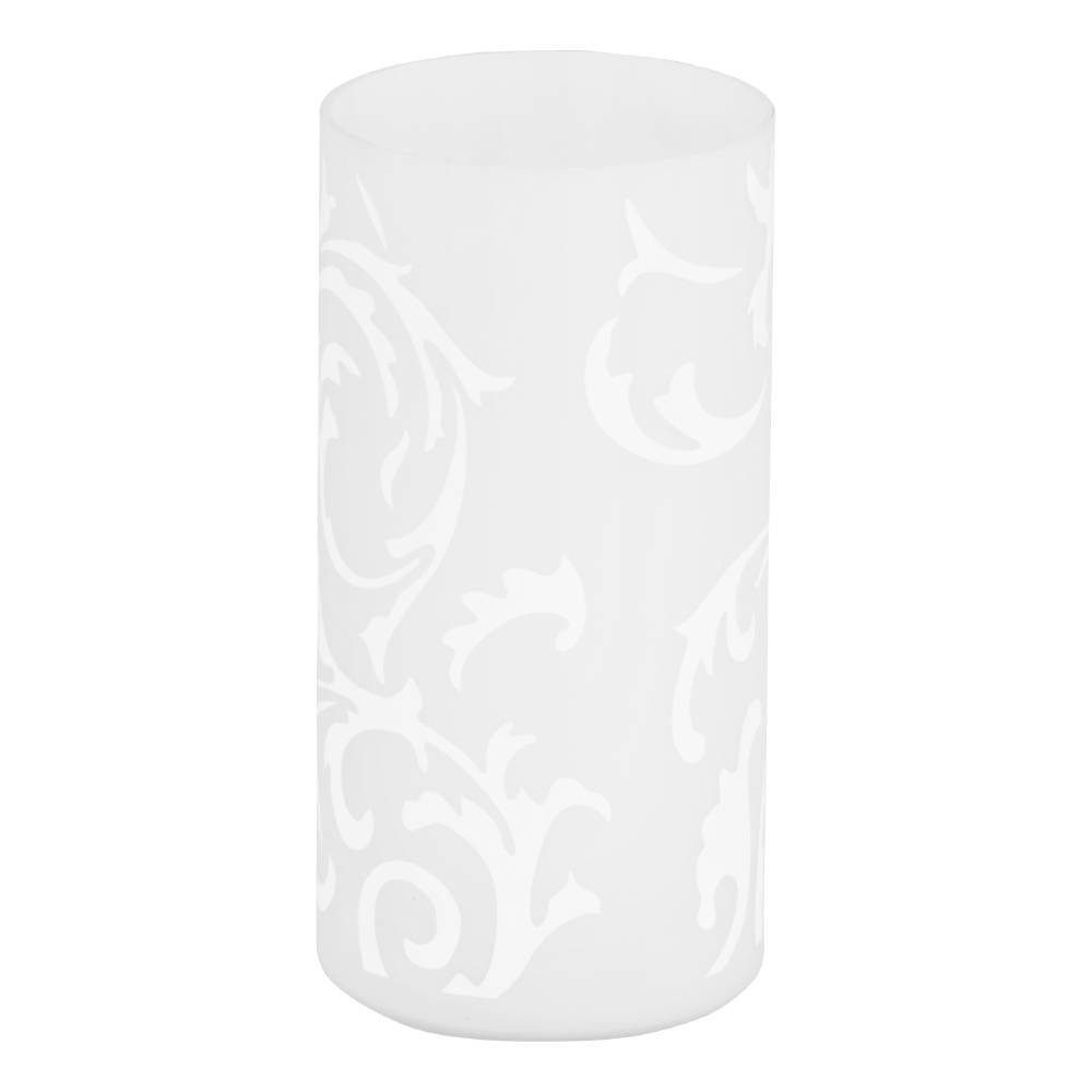 EGLO Tischleuchte GEO Tischlampe, opalmattes Glas mit floralem Muster, Schalter am Kabel, Ein-/Ausschalter, Leuchtmittel wechselbar, ohne Leuchtmittel, Nachttischlampe, Deko-Leuchte, Schlafzimmer, 165cm Kabel, 20x10cm