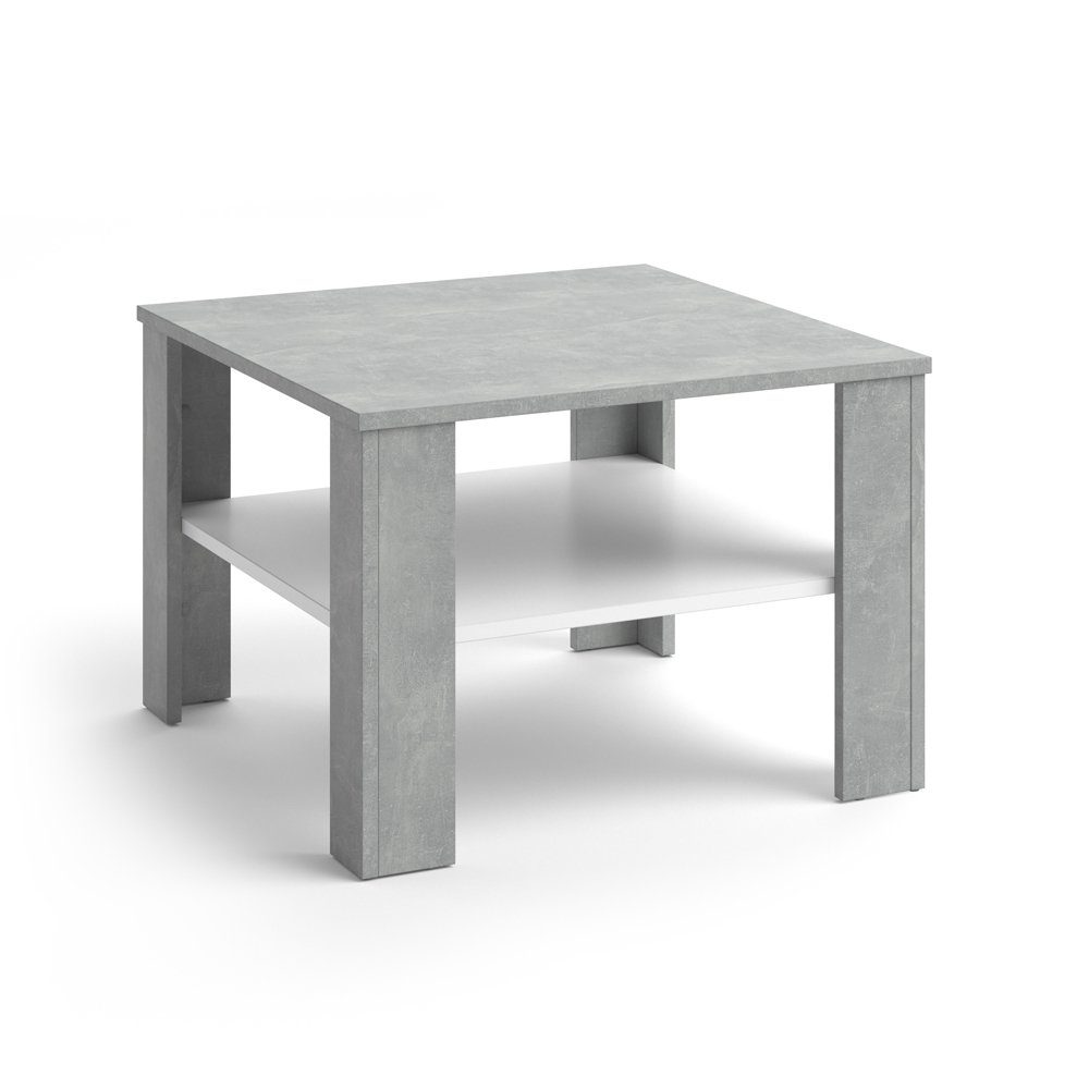 Vicco Couchtisch Homer, Beton/Weiß, 60 x 60 cm günstig online kaufen