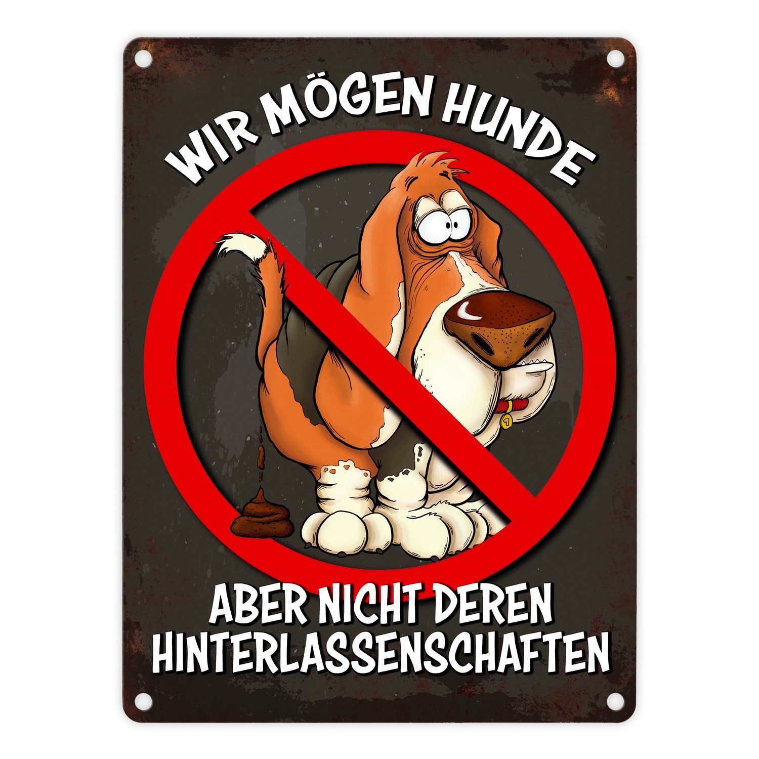 speecheese Metallschild Metallschild mit Spruch: Wir mögen Hunde aber nicht deren ...