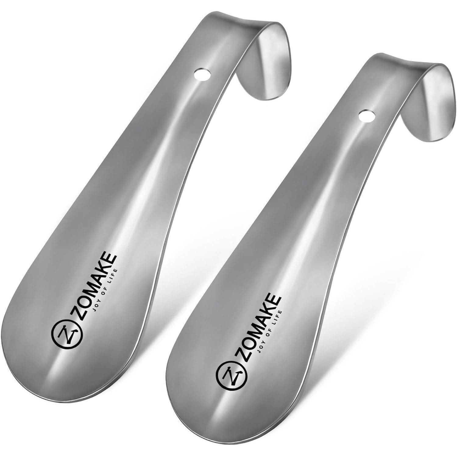 LuxusKollektion Schuhlöffel Schuhlöffel Edelstahl Schuhanzieher 15cm Aufhänger 2er Silber