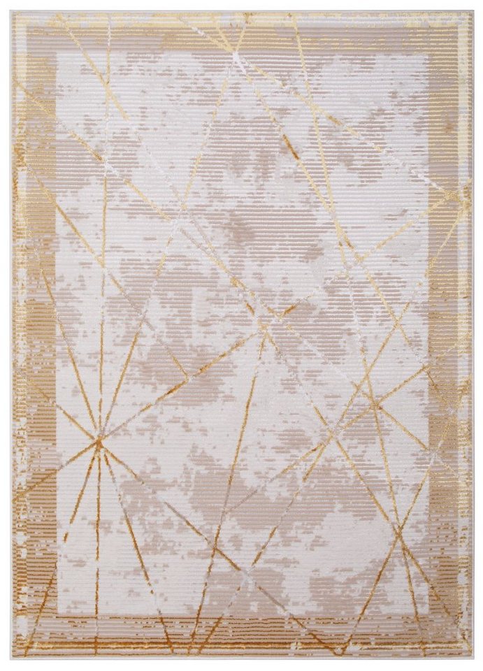 Tapiso Designteppich CRYSTAL, rechteckig, Höhe: 8 mm, Kurzflor mit Schimmereffekt, Wohnzimmer Schlafzimmer Esszimmer