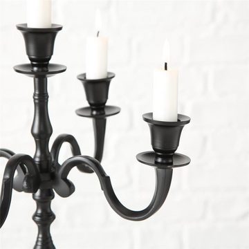 BOLTZE Kerzenständer Victoria (Kerzenleuchter, 1 St., für 5 Kerzen), Schwarz Aluminium 40 x 30 cm
