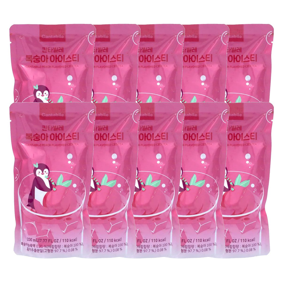 Cantabile Kaffee, Cantabile Peach Ice Tea Geschmack reifer Pfirsich 230ml 10er Pack