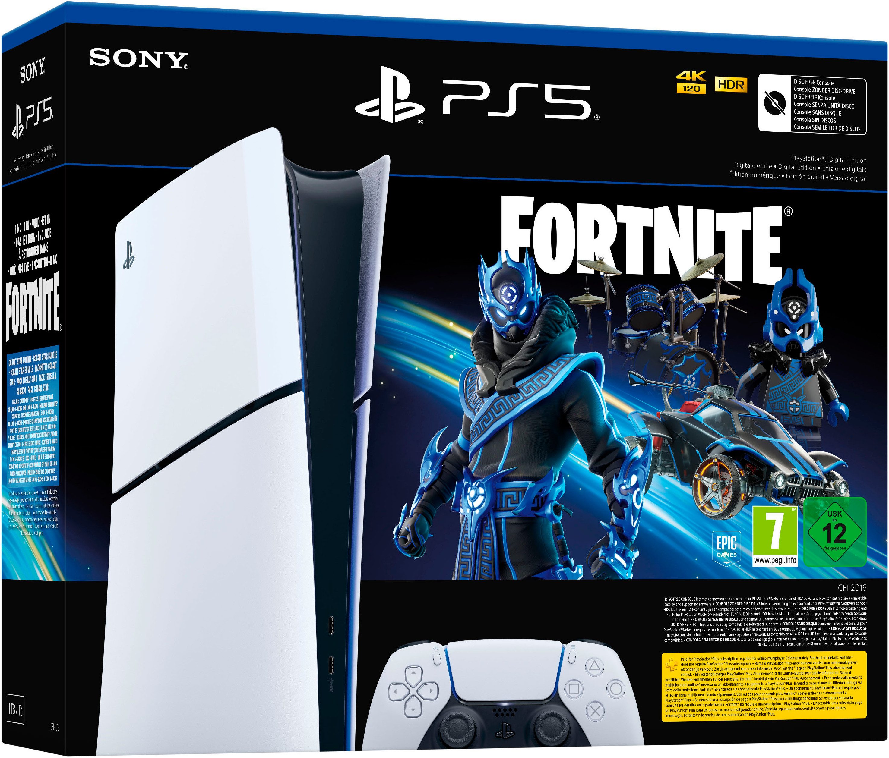 PlayStation 5 Digital Edition (Slim) – Fortnite Cobalt Star Bundle 1TB