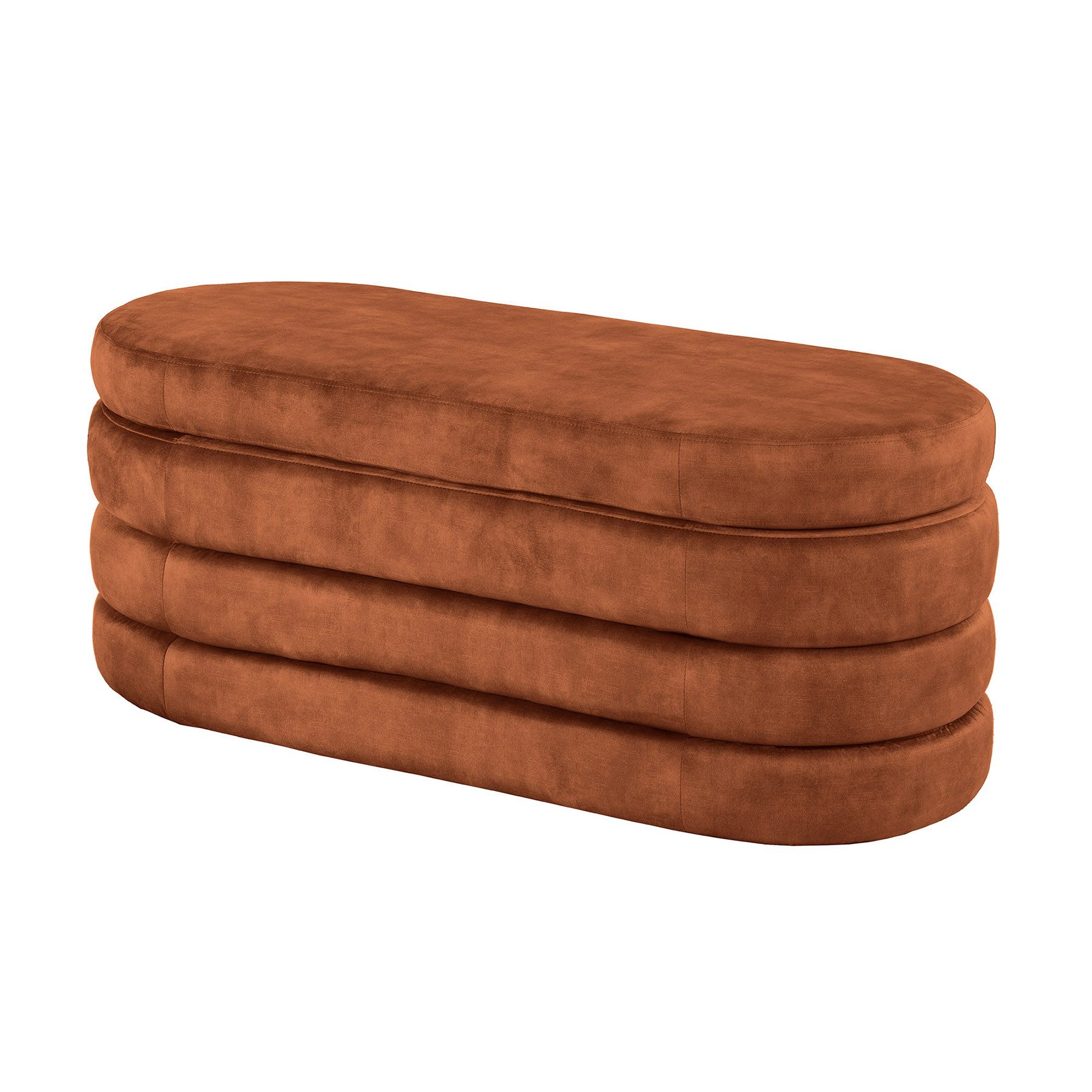 riess-ambiente Sitzbank VOGUE 115cm rost braun- Samt, mit Stauraum, montiert, gepolstert (Einzelartikel, 1-St), stilvolle Polsterbank - ideal für glamouröse Schlafzimmer & Ankleiden