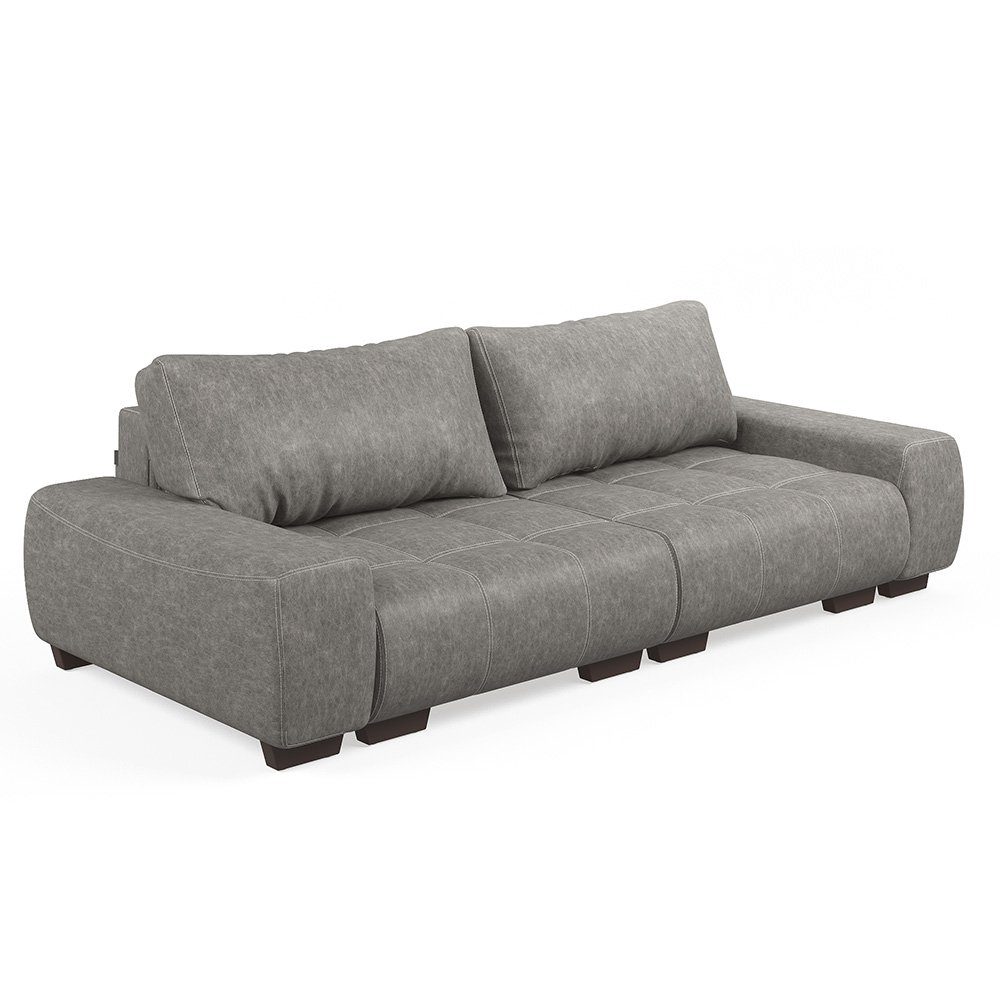 Schlaffunktion Grau Couch - VitaliSpa® Schumstoff PERRY Anthrazit Sofa Schlafsofa