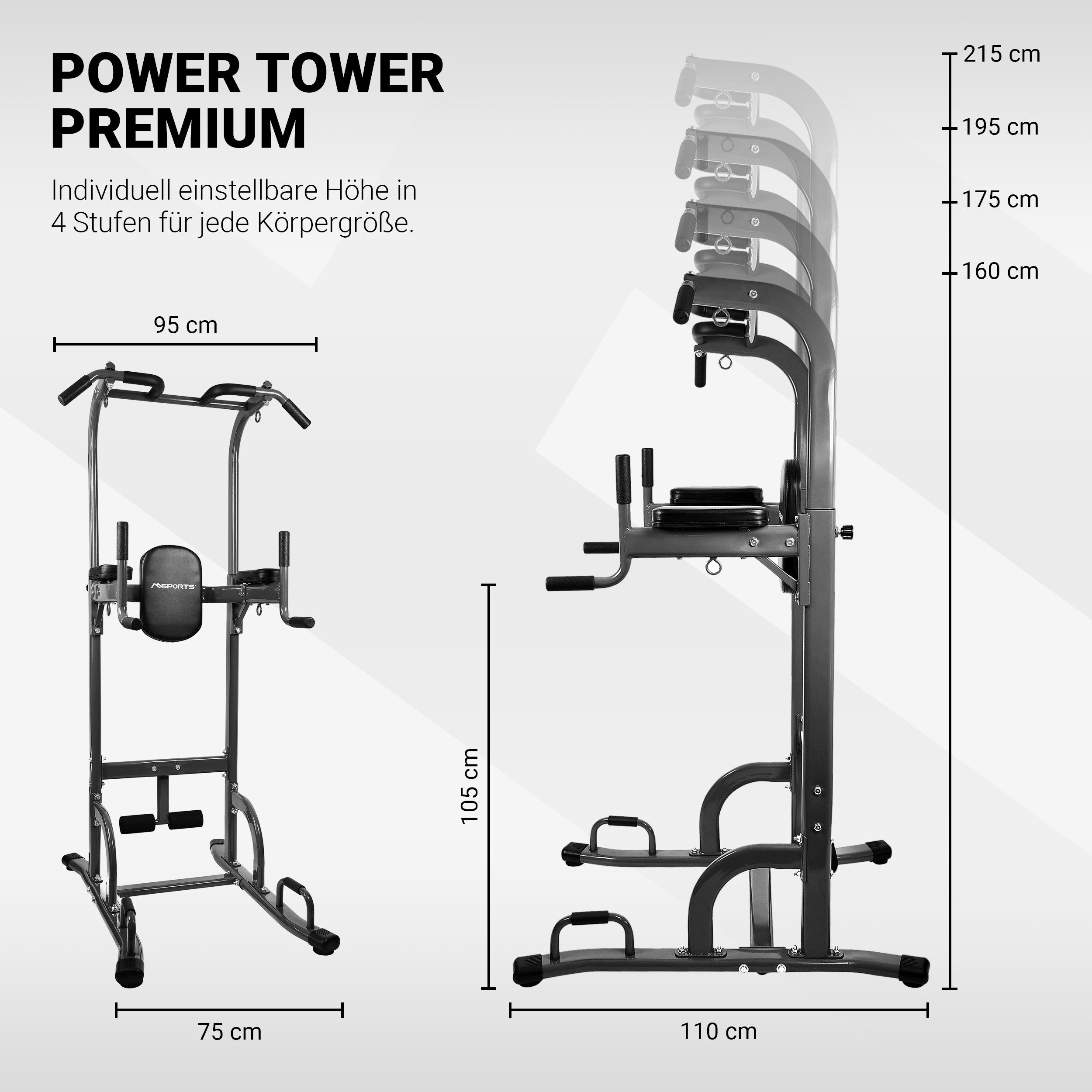 MSports® Kraftstation Power Tower - 7in1 multifunktionale Kraftstation