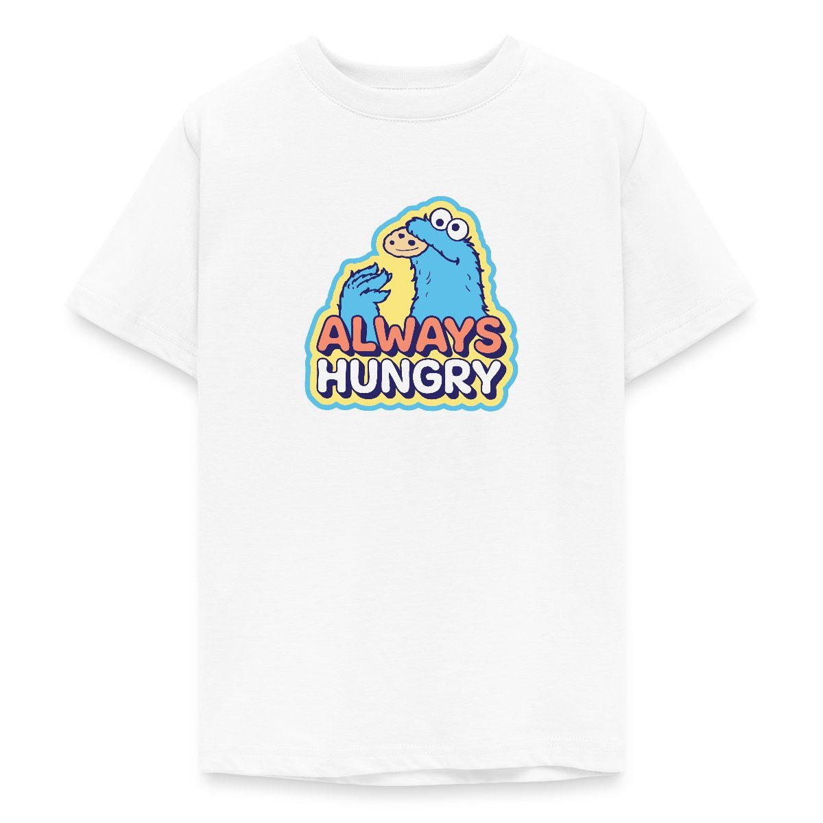 T-Shirt Sesamstraße Krümelmonster Design Always Hungry Teenager T-Shirt