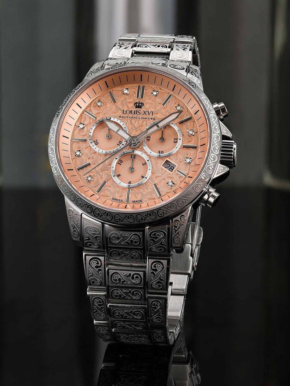 LOUIS XVI Quarzuhr Louis XVI LXVI1829 Herrenuhr Palais Royale 2.0 Diamond 43mm 10ATM Louis XVI LXVI1829 Herrenuhr Palais Royale 2.0 Diamond 43mm 10ATM