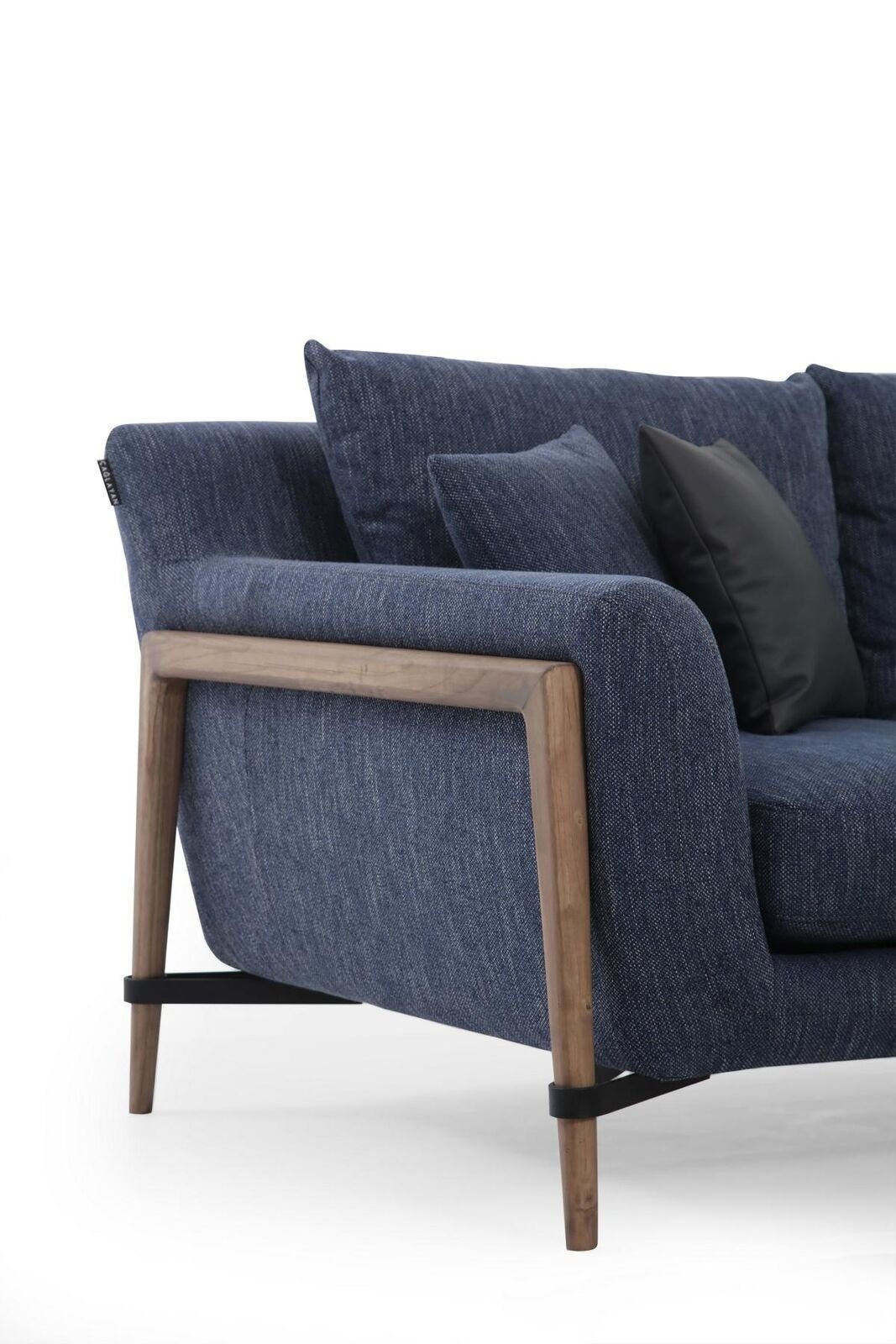 Sitzer in 3-Sitzer 1 Dreisitzer Modern Teile, JVmoebel 3 Stoff Wohnzimmer Design Sofas Made Sofa Europa Blau,
