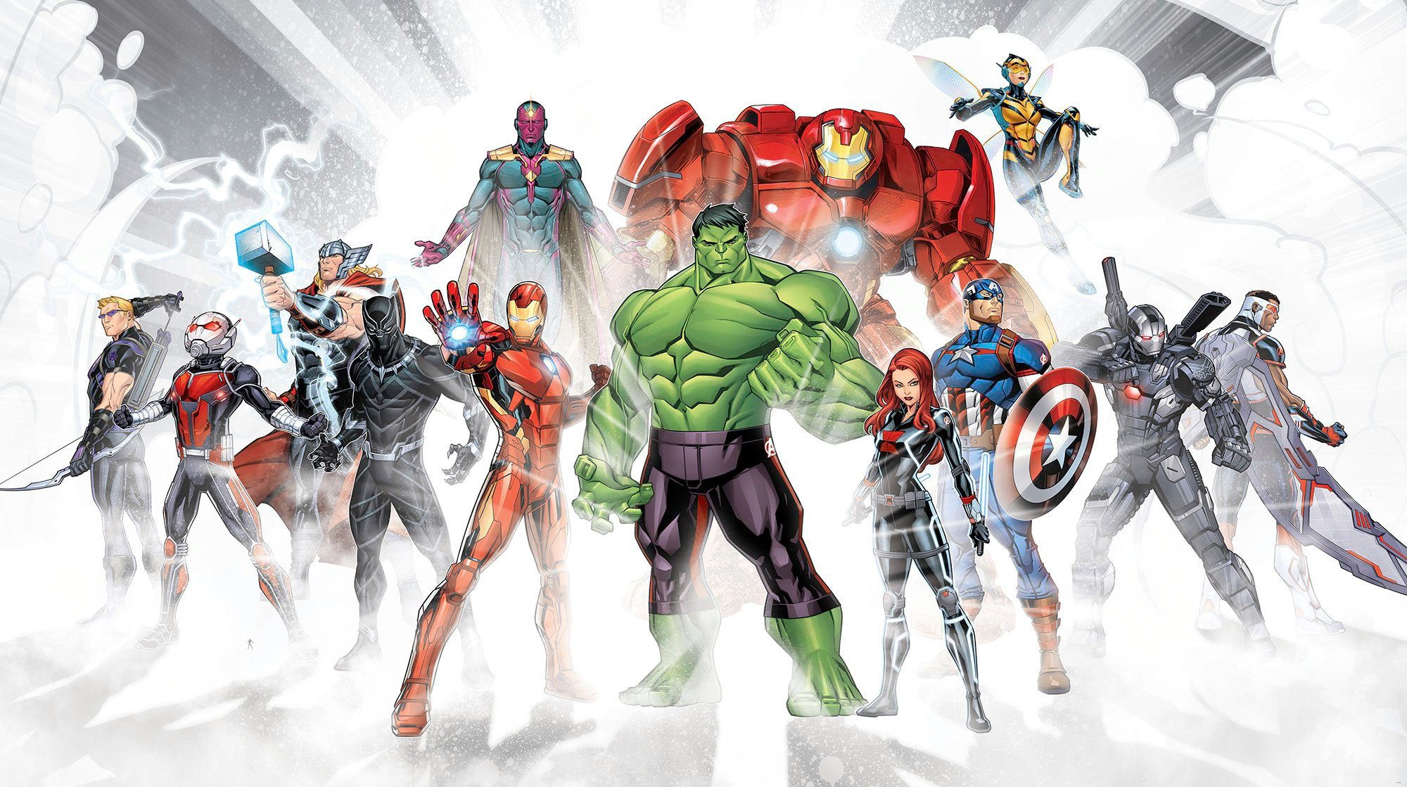 Komar Vliestapete Digitaldruck Vlies - Avengers Unite - Размер 500 x 280 cm, glatt, bedruckt, Kinderzimmer