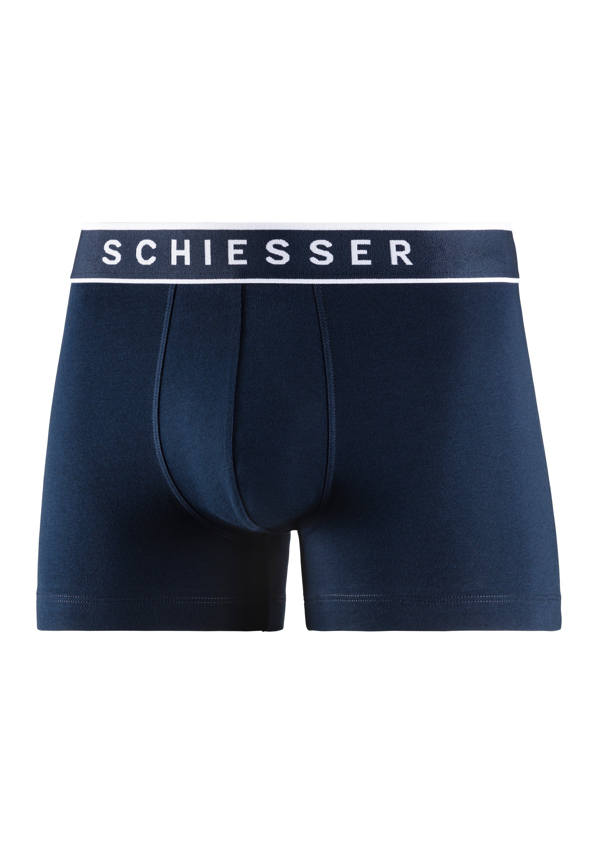 Schiesser Boxer (3er-Pack) navy mit navy, navy, Logobund