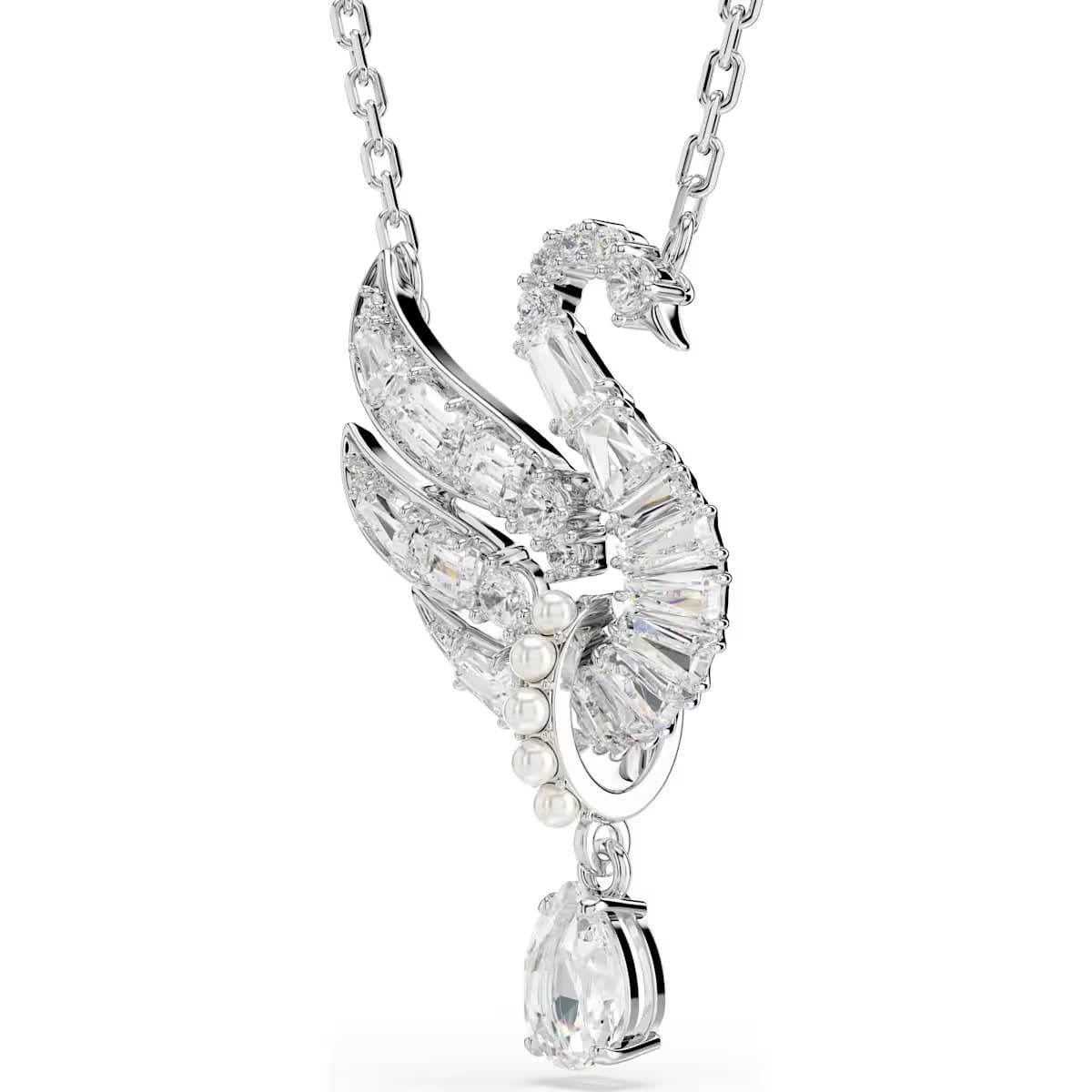 Swarovski Kristallanhänger Swarovski Swan Vienna Anhänger 5723387 Rhodiniert Schwan Weiß (1-tlg)