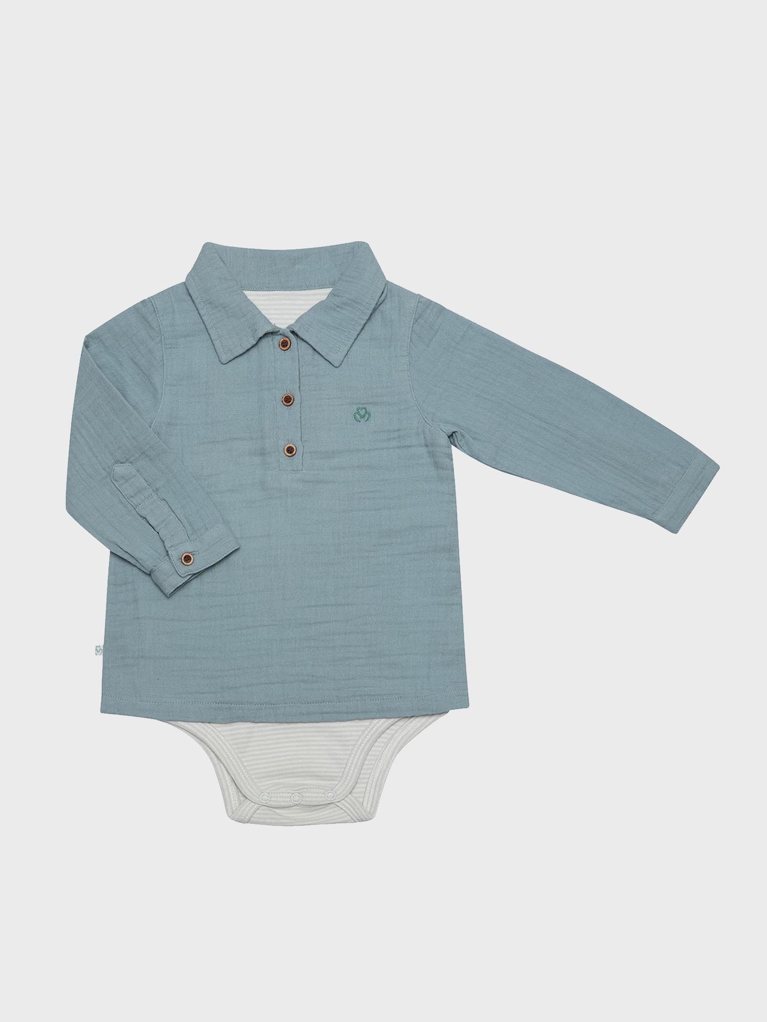 OrganicEra Hemdbody Baby Langarm Hemdbody aus Bio-Musselin, Jungen (1-tlg)