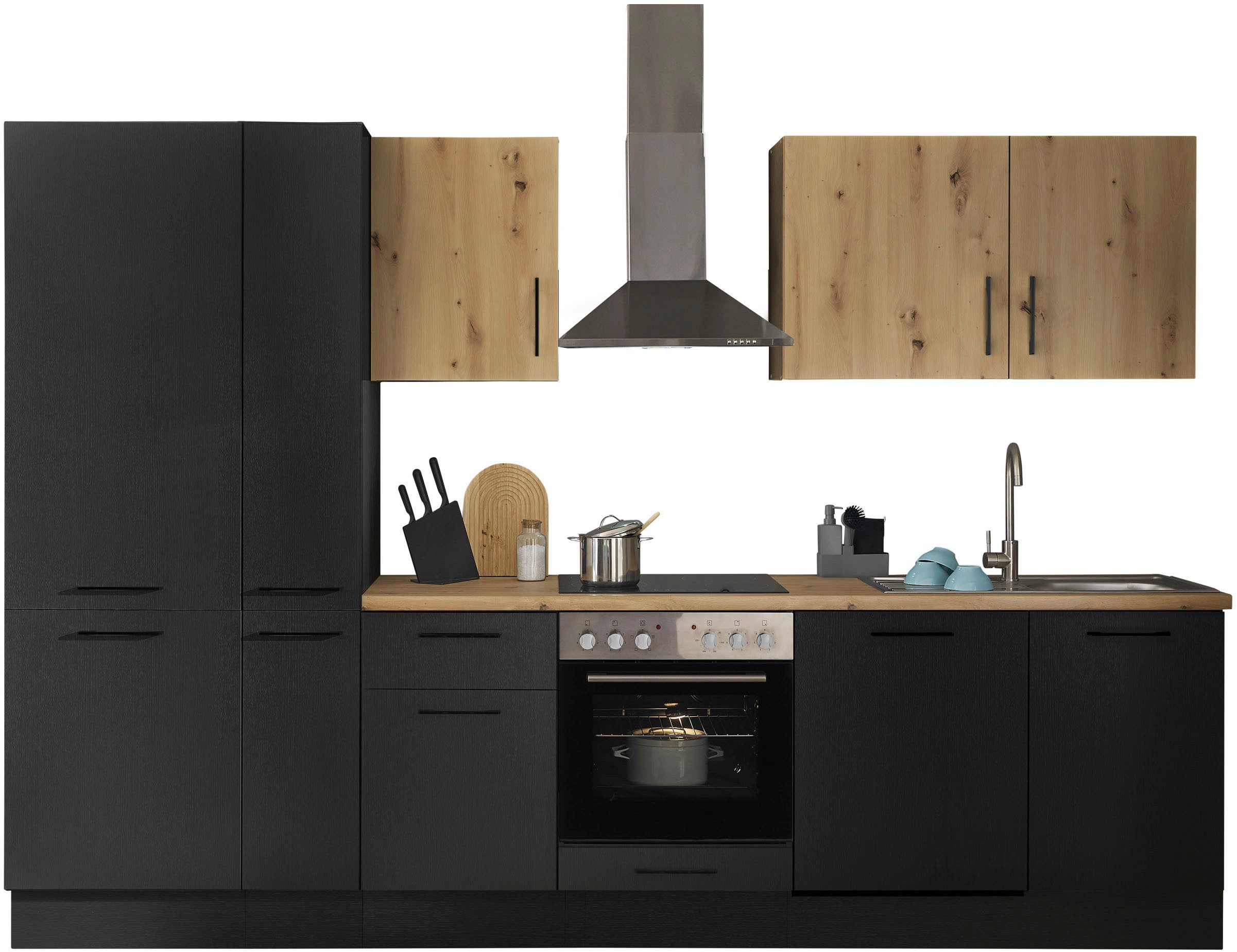 BASIC by Balculina Küchenzeile Turin, Breite 310 cm, wahlweise mit E-Geräten
