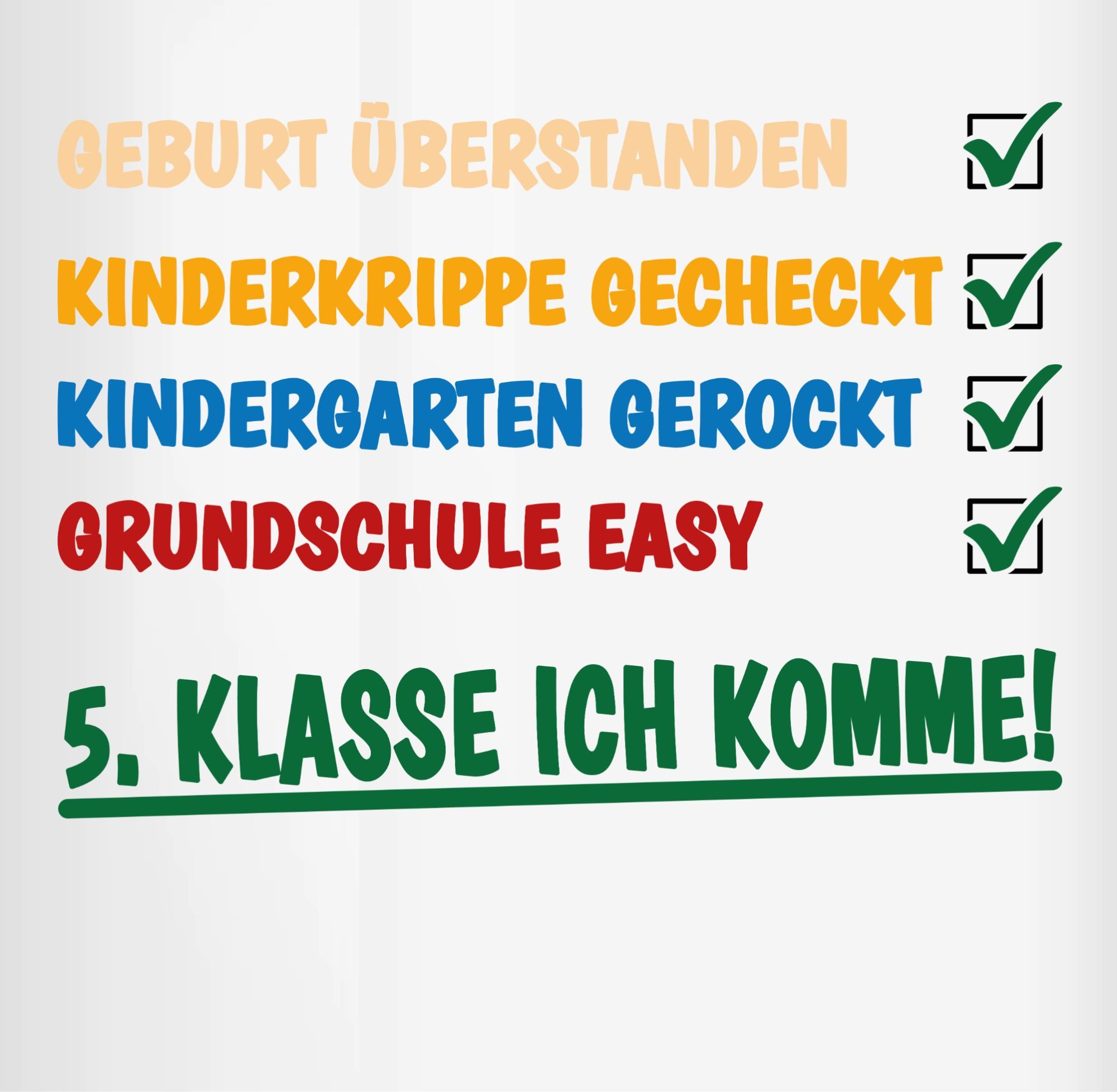 Shirtracer Tasse Grundschule überstanden - 5. Klasse ich komme!, Keramik, Einschulung Geschenk Tasse