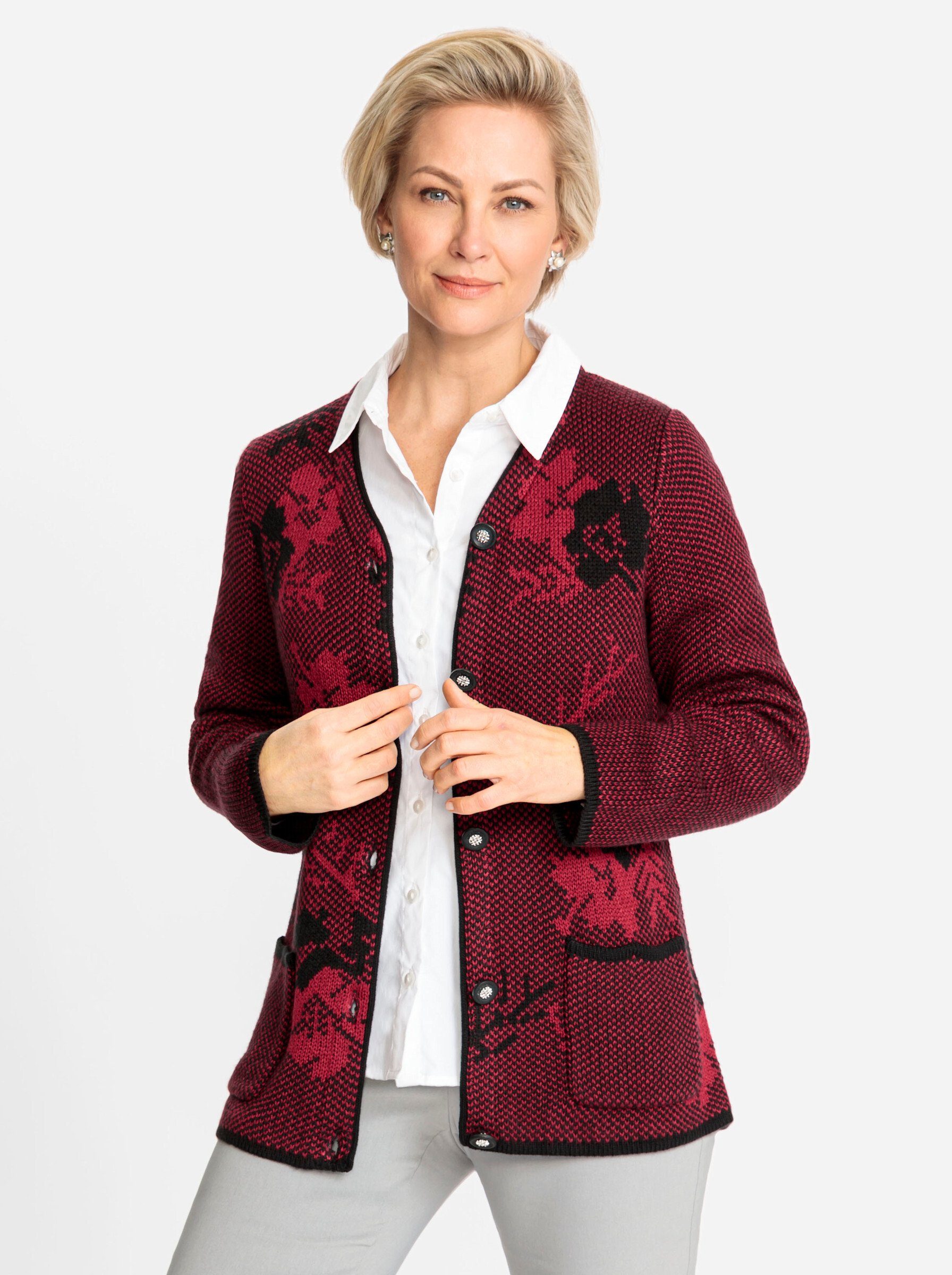 Strickjacke Strickjacke Langarm Jacquard