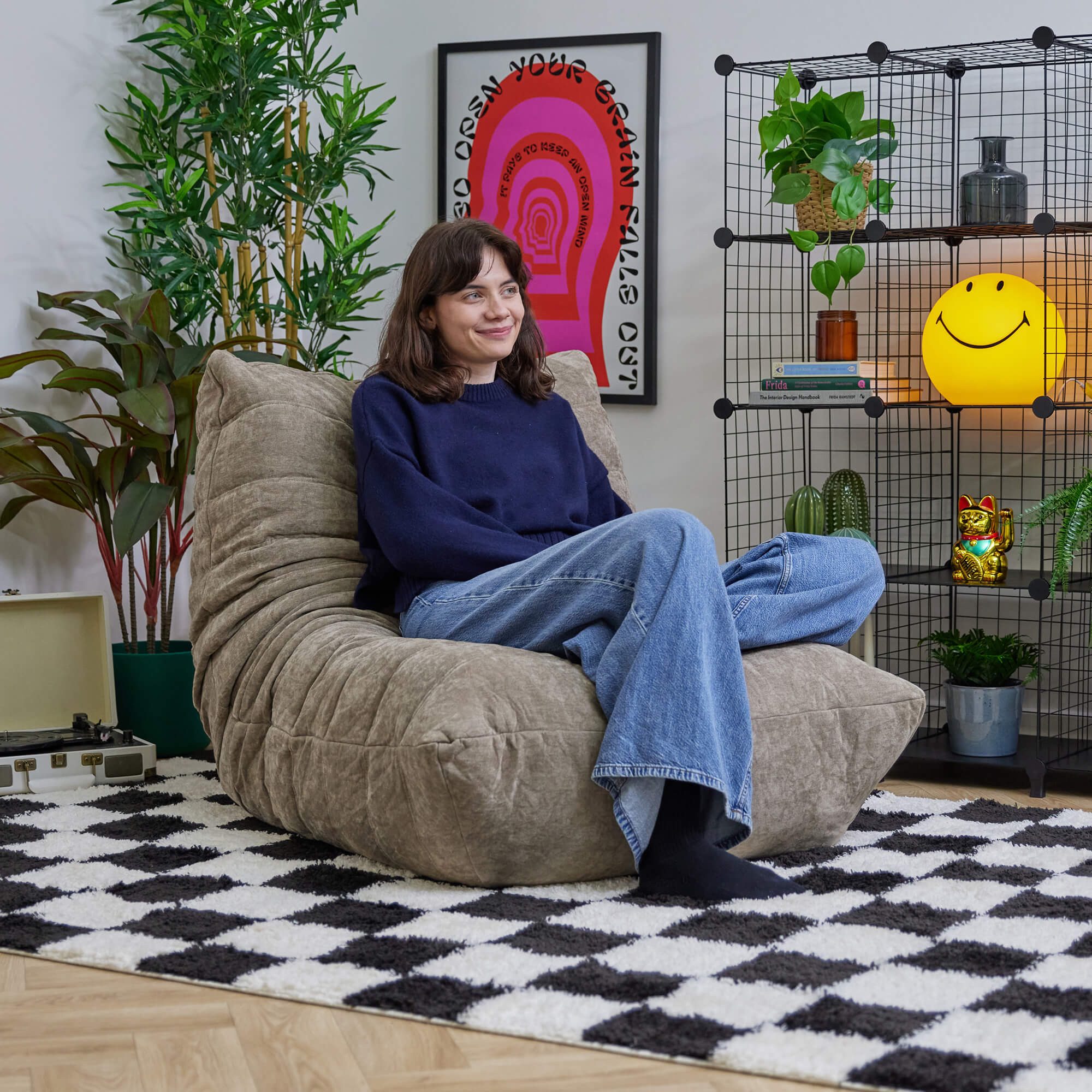 icon Sessel Schwammsofa Raupensitzsack Relaxsessel XXL aus Chenille "Enzo", günstig online kaufen