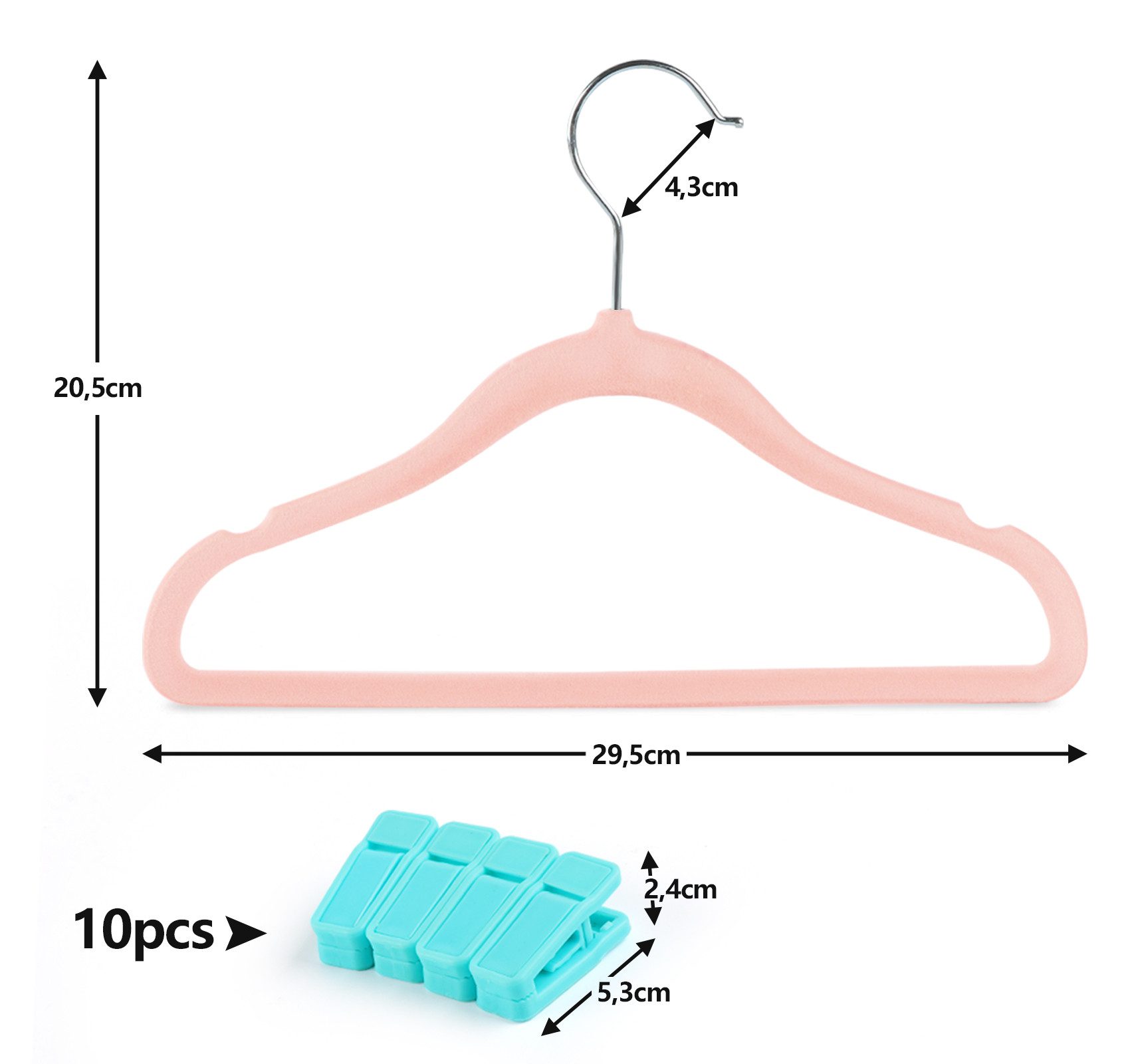ElitVita Kleiderbügel 10-100 Stück Kinder Kleiderbügel, Samt, Anti-Rutsch, günstig online kaufen