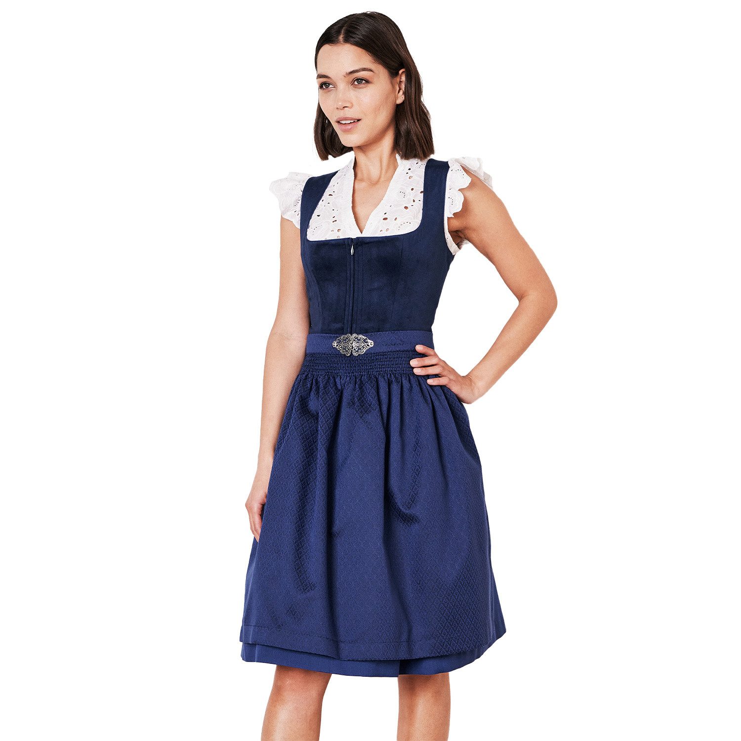 Dirndl Krüger MADL Dirndl 'Alisha' 415468, Blau 60cm