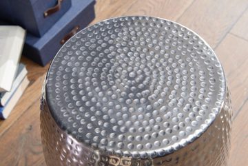 furnicato Beistelltisch PEDRO Aluminium Silber Dekotisch orientalisch rund