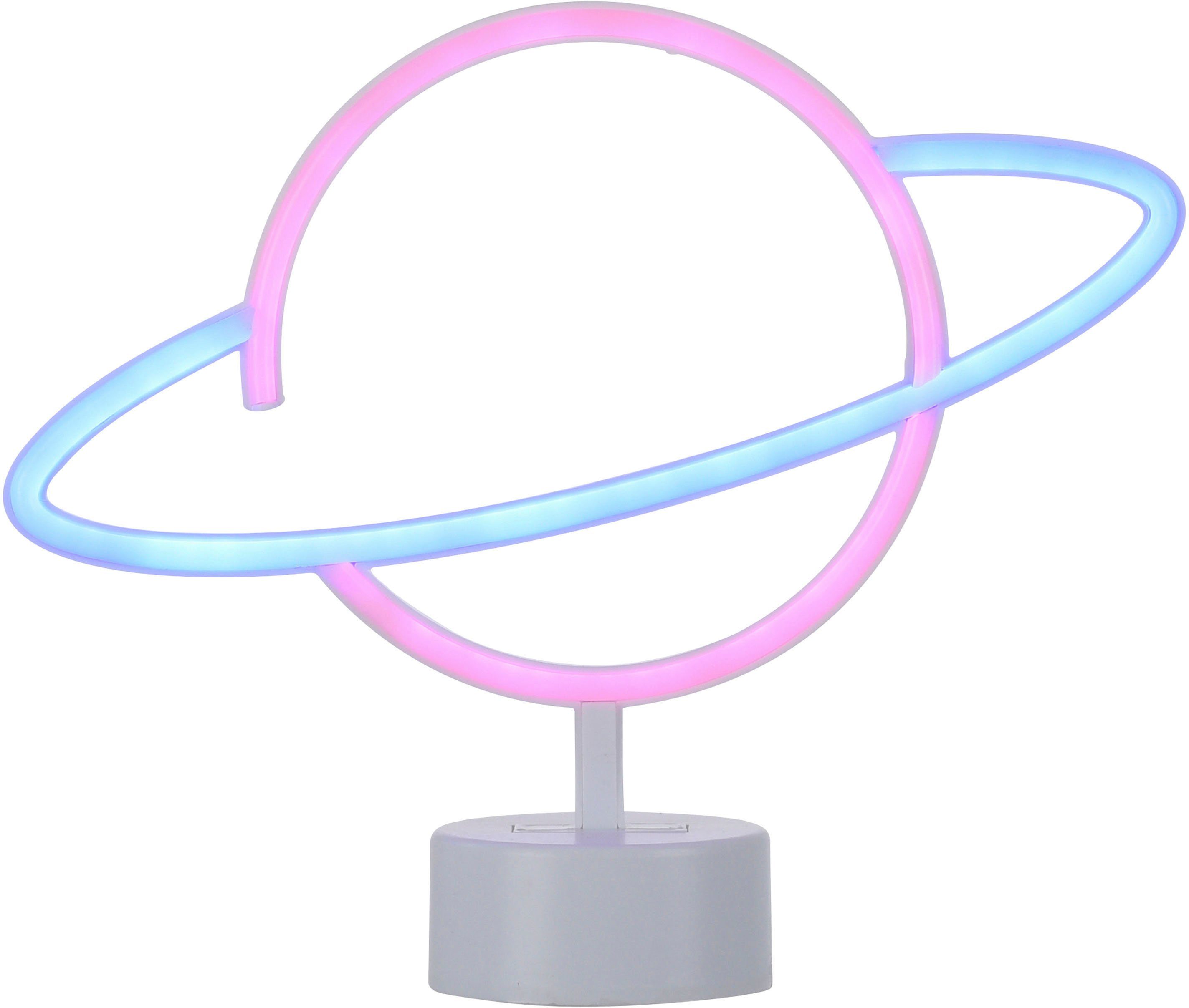 JUST LIGHT LED Wandleuchte NEON-SATUR, LED fest integriert, Warmweiß