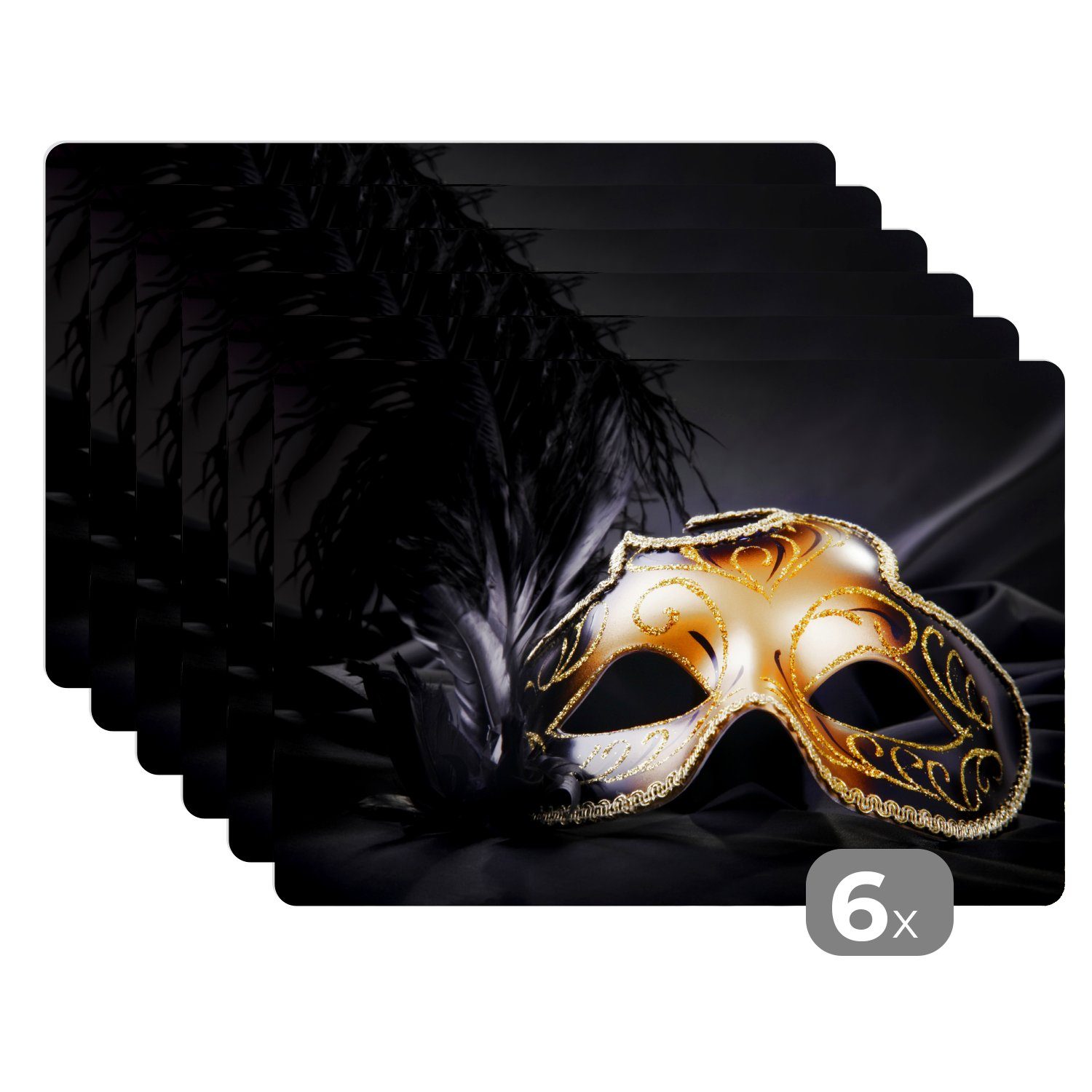 Platzset Karneval - Goldmaske