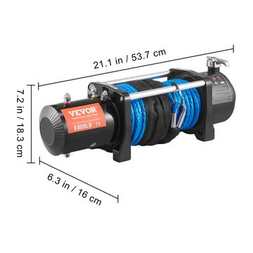 VEVOR Aufblasbares Werkzeug 12V 8000lbs/3629kg Offroad Motorwinde Seilzug Elektrowinde