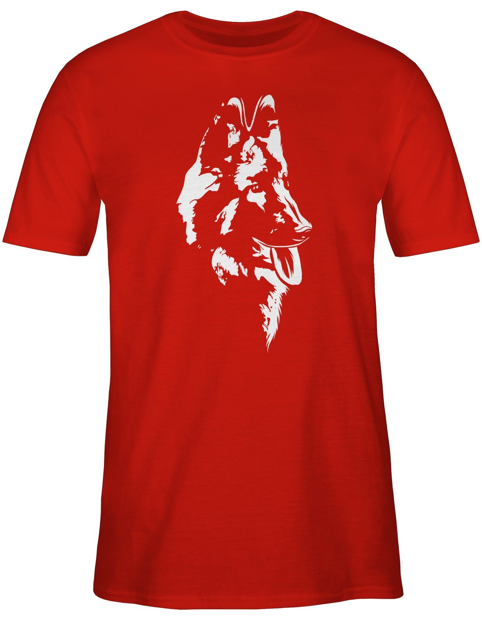 Weiß Schäferhund für 03 T-Shirt Shirtracer Rot Geschenk Hundebesitzer