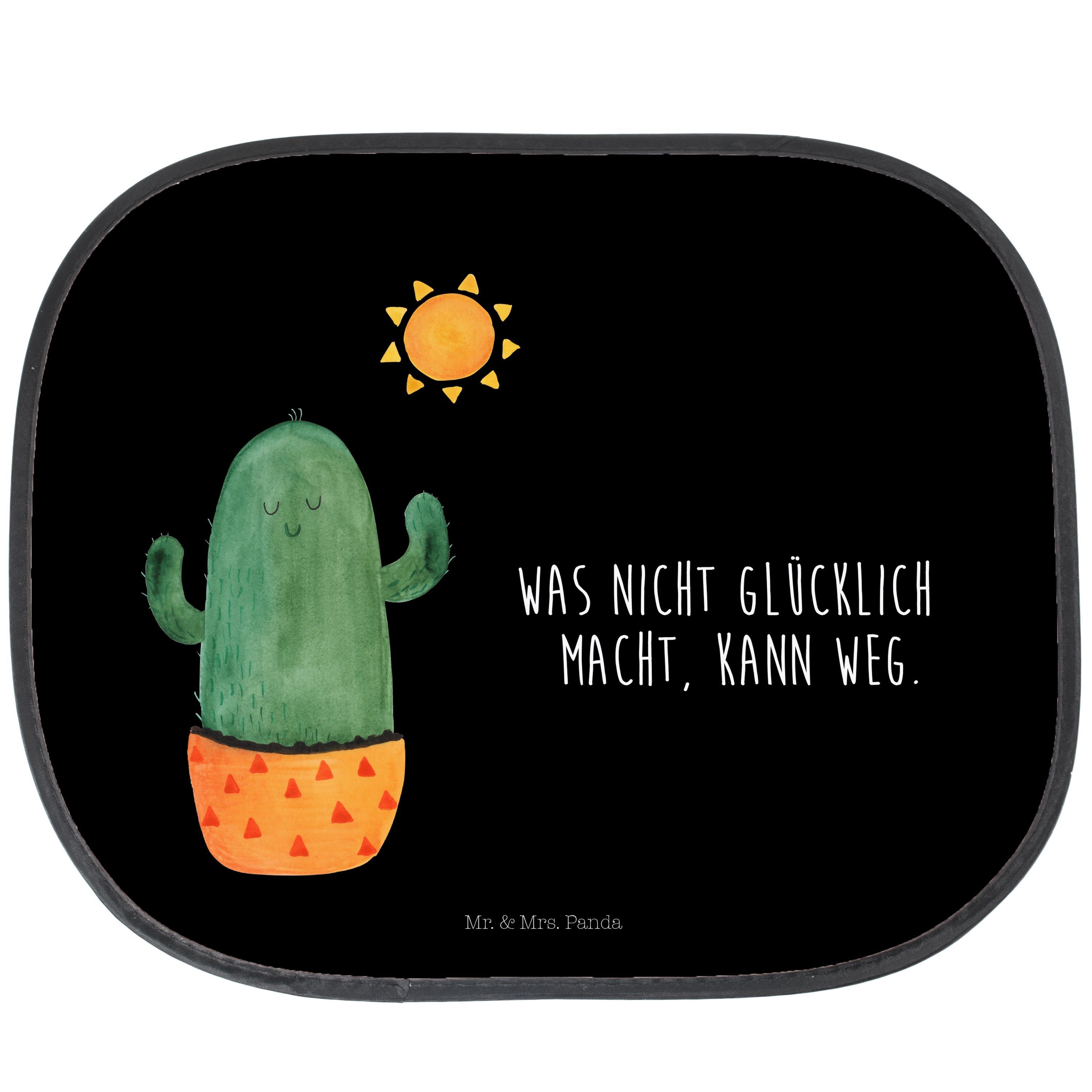 Sonnenschutz Kaktus Sonnenanbeter - Schwarz - Geschenk, Sonnenblende, Kakteen, Son, Mr. & Mrs. Panda, Seidenmatt