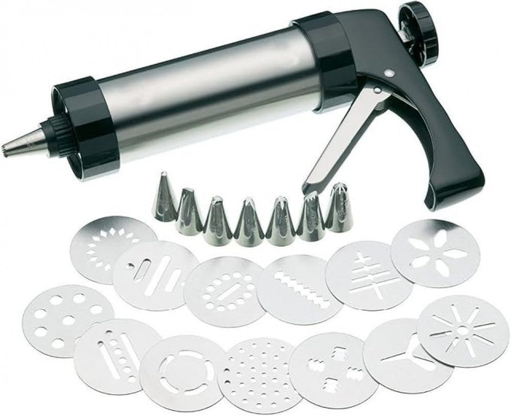 FELIXLEO Gebäckpresse Edelstahl-Airbrush-Kuchendekorationswerkzeuge, Keks-Presspistolen-Set, (3-tlg)