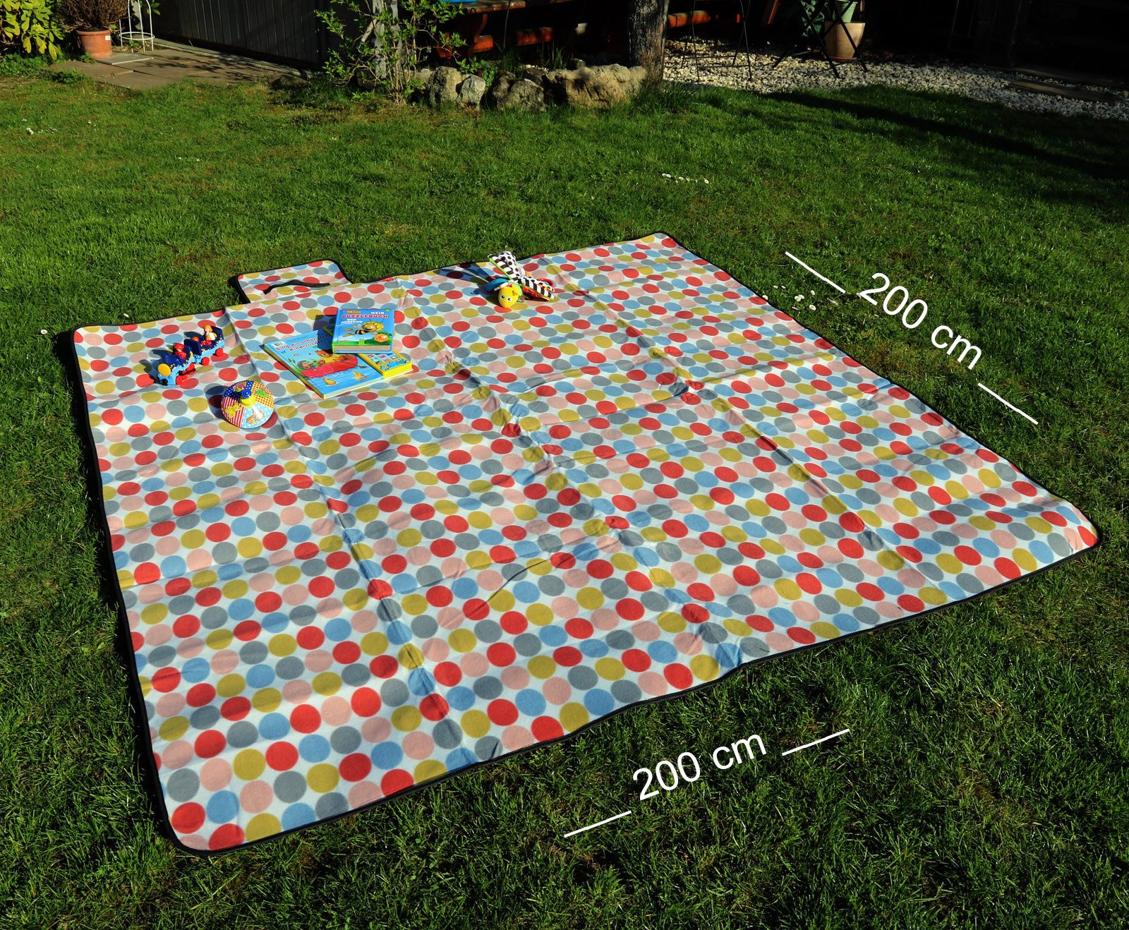 Picknickdecke Outdoor Strandmatte Isomatte Campingdecke waschbar, heimtexland, wasserdicht I isolierend I faltbar I Tragegriff I 200x200 cm