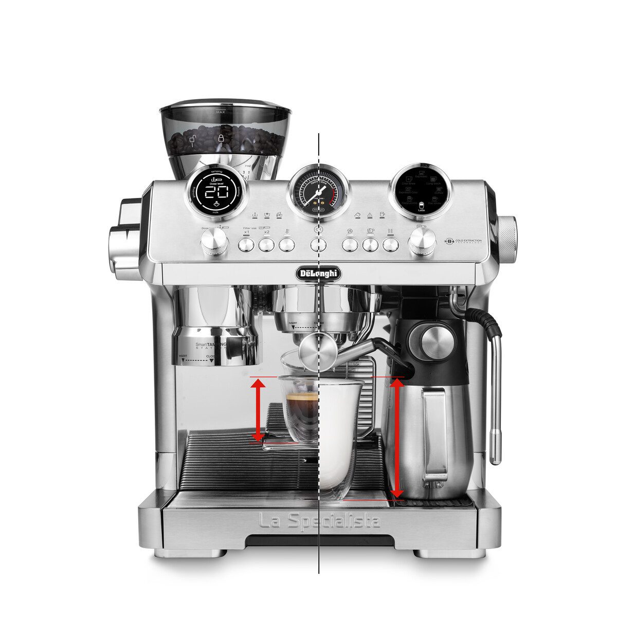 De'Longhi Espressomaschine La Specialista Maestro Refresh EC9885.M - 9 Rezepte & Barista Kit, 15 Mahlgrade, 5 Temperaturen, perfekter Milchschaum, Cold Brew (5min)