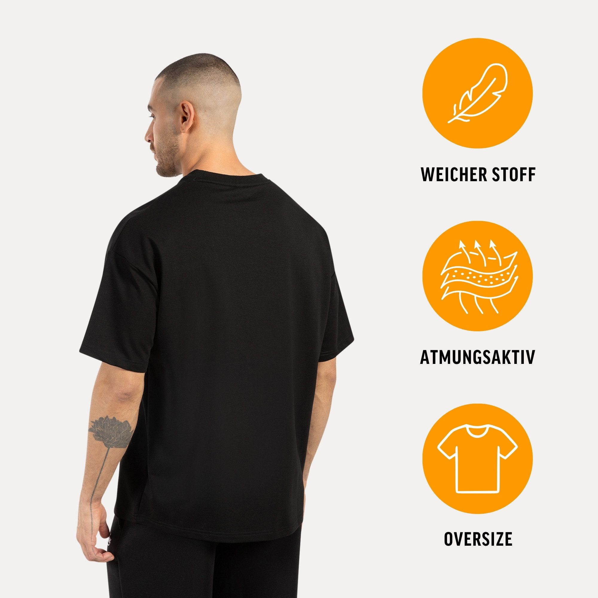 Smilodox T-Shirt Lorik, Locker geschnittenes Oversize Shirt mit Retro Front günstig online kaufen