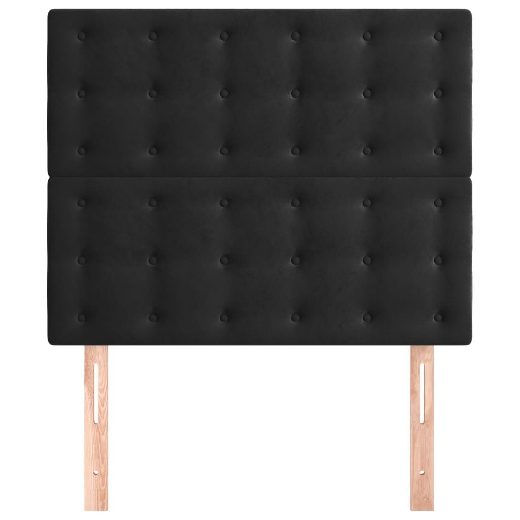 vidaXL Bett Kopfteil Schwarz 80x5x118/128 cm Samt (1-tlg)