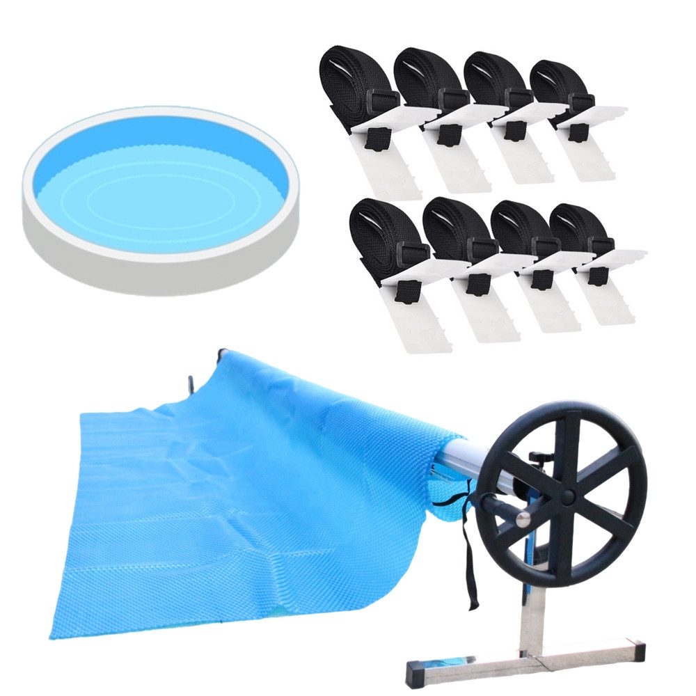 Melko Poolverdeck Aufrollvorrichtung Pool Plane Solarfolie Solarplane Poolabdeckung, (Stück), Stufenlose Größenverstellung