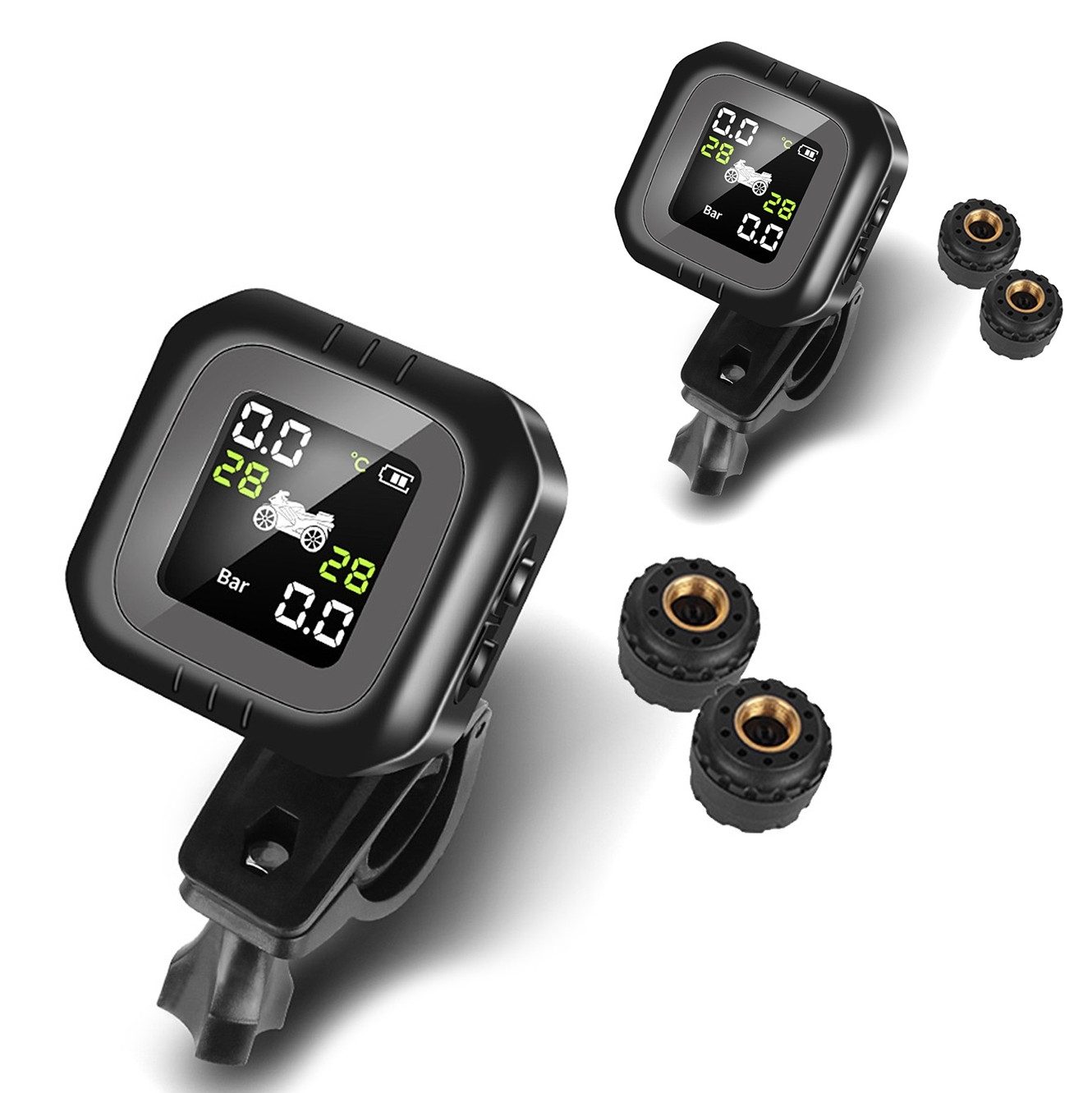 Tourtecs Sitzbank 2x Reifendruckkontrollsystem TPMS RDKS mit Temperaturmesser # Reifendr