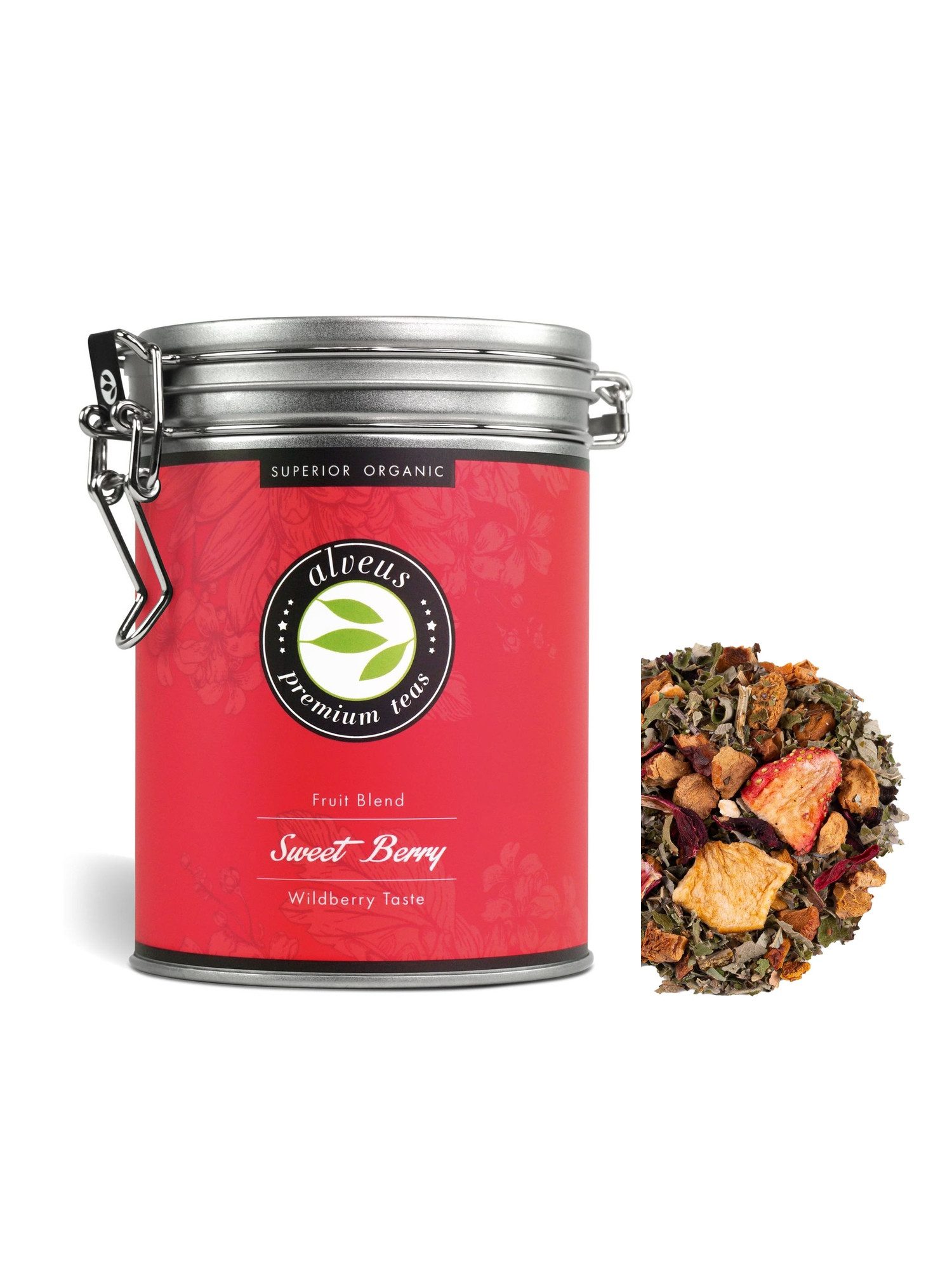 Alveus Tee Tee Alveus Sweet Berry BIO Früchtetee Waldbeere 100g Dose, 1 x 100,00 g, Bio; loser Premium-Tee; natürlich aromatisiert; Waldbeere