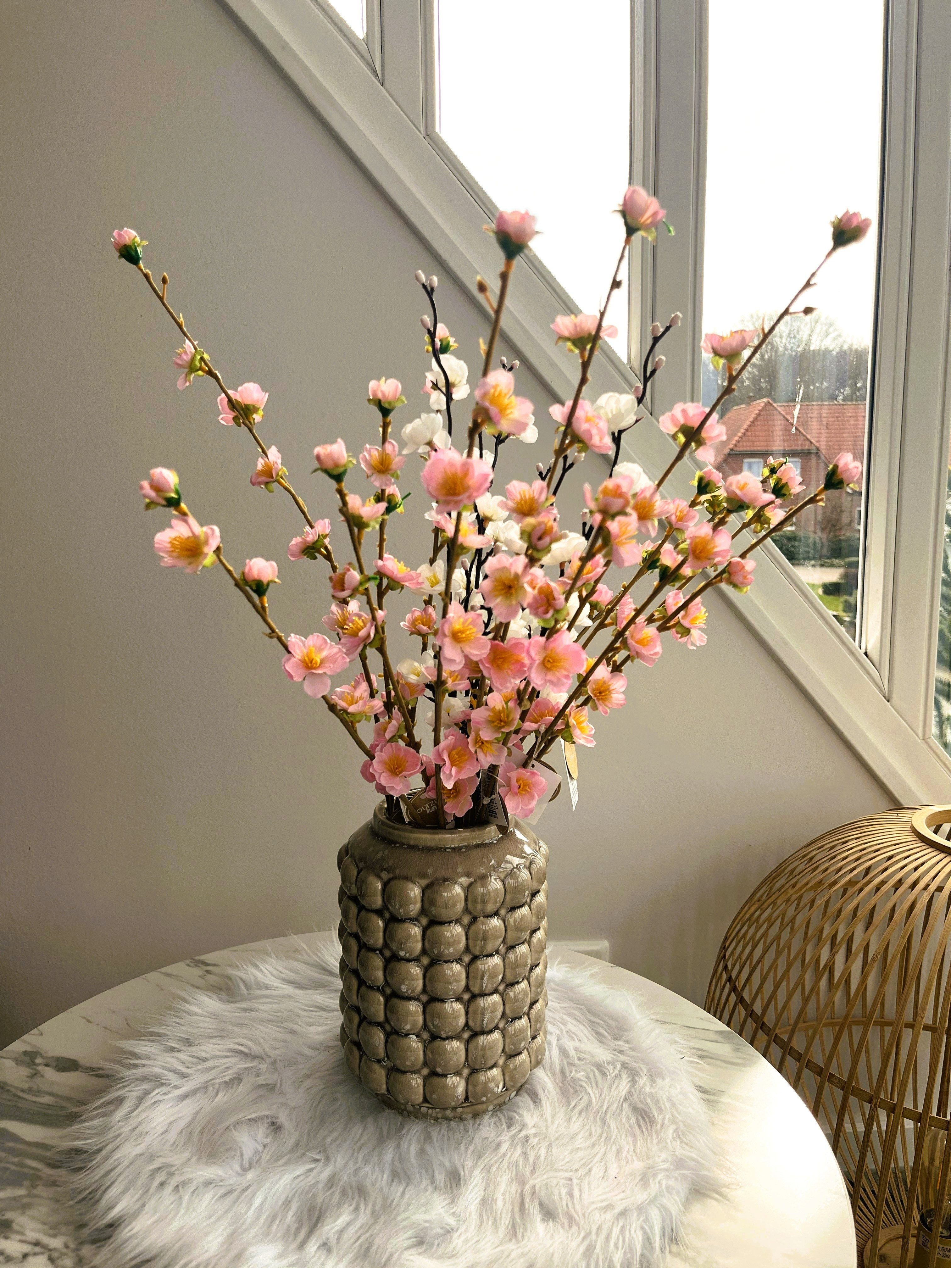2474U Dekovase Vase kleine KIERA mit Bubbel-Effekt ca. 19 cm hoch