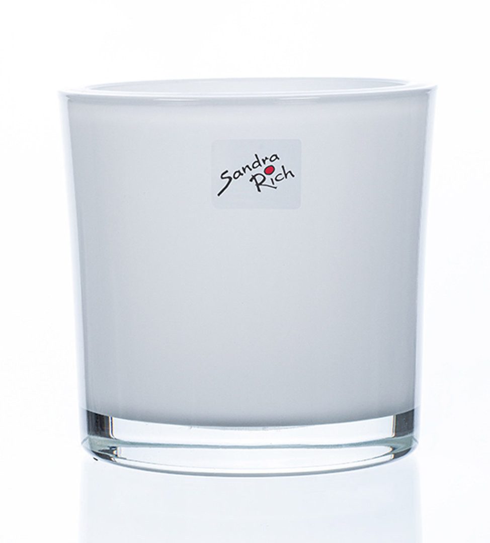 Sandra Rich Übertopf SANDRA RICH, Glasübertopf WEISS "cylindrical heavy Pot H 12cm/11,5cm"