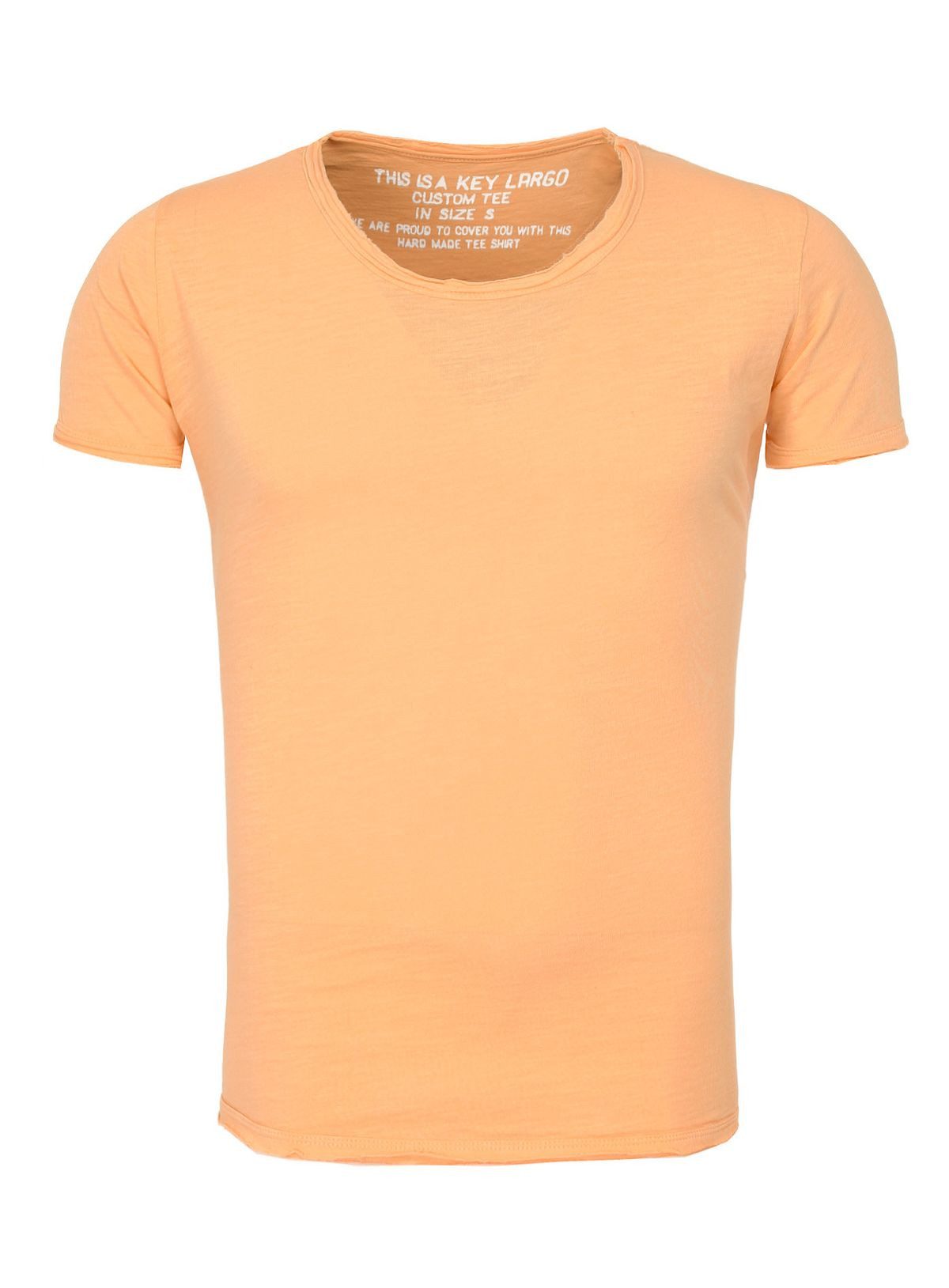 Key Largo T-Shirt Bread vintage Look uni Basic T00621 Rundhalsauschnitt unifarben kurzarm slim fit