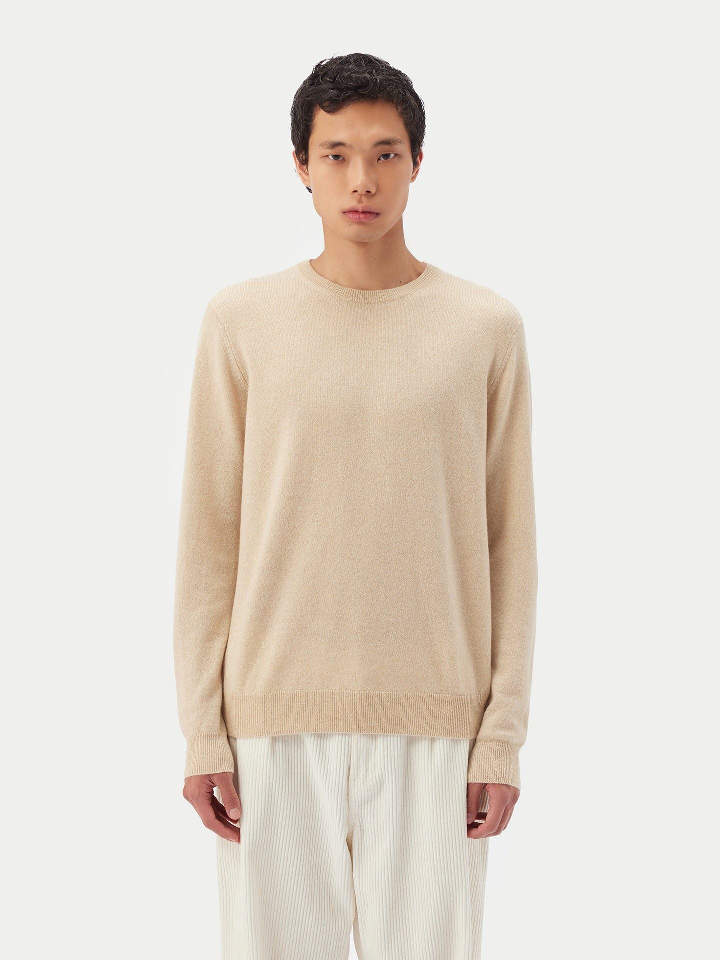 GOBI Cashmere Rundhalspullover Naturfarbe Basic Kaschmirpullover günstig online kaufen