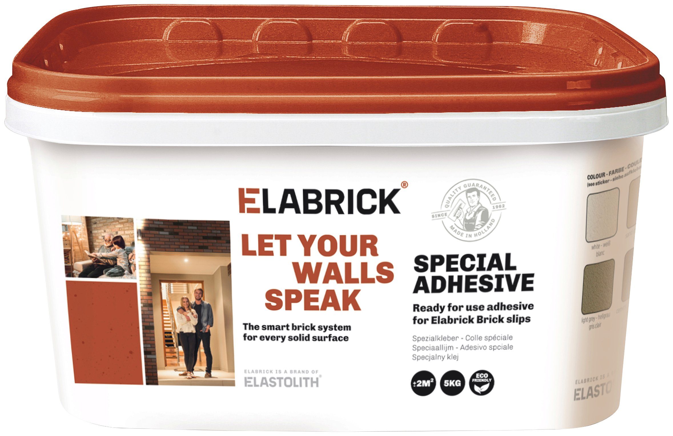 Elabrick Klebstoff Elabrick Klebemörtel 55011 5kg hellgrau, Klebemörtel für Elabrick Verblender, 5 kg, hellgrau