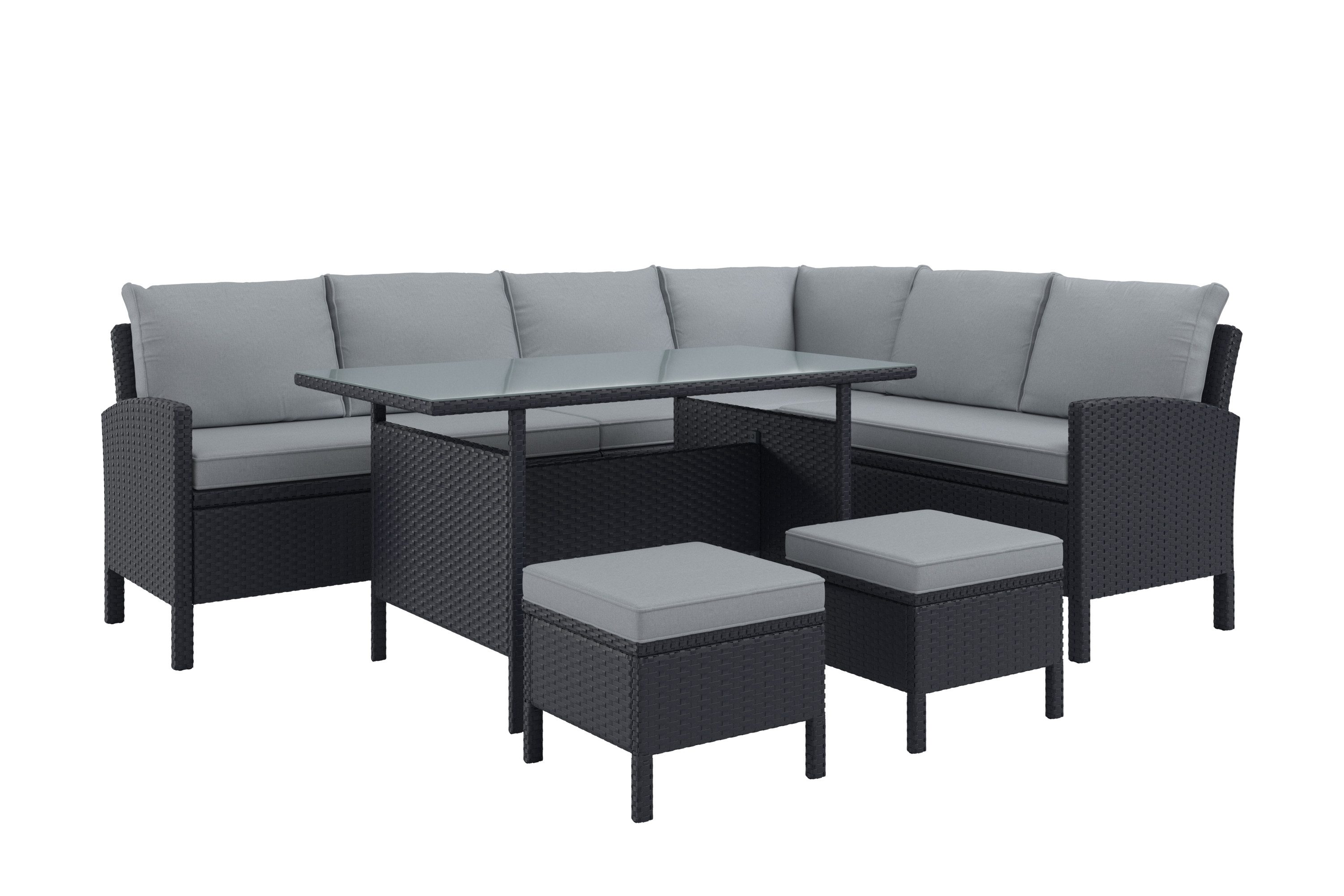 KONIFERA Gartenlounge-Set "Manhatten, Gartenmöbel Set" Set, Ecklounge, Tisc günstig online kaufen