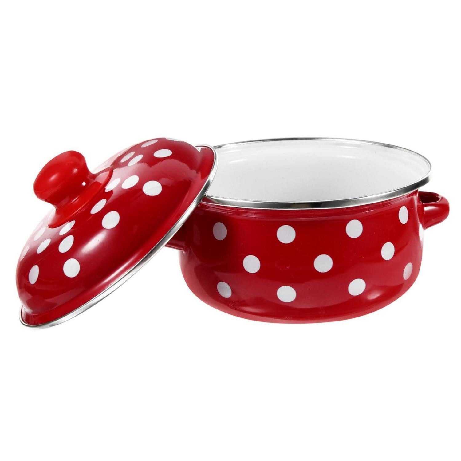 LuxusKollektion Schmortopf Schmortopf Emaille Rot 16cm